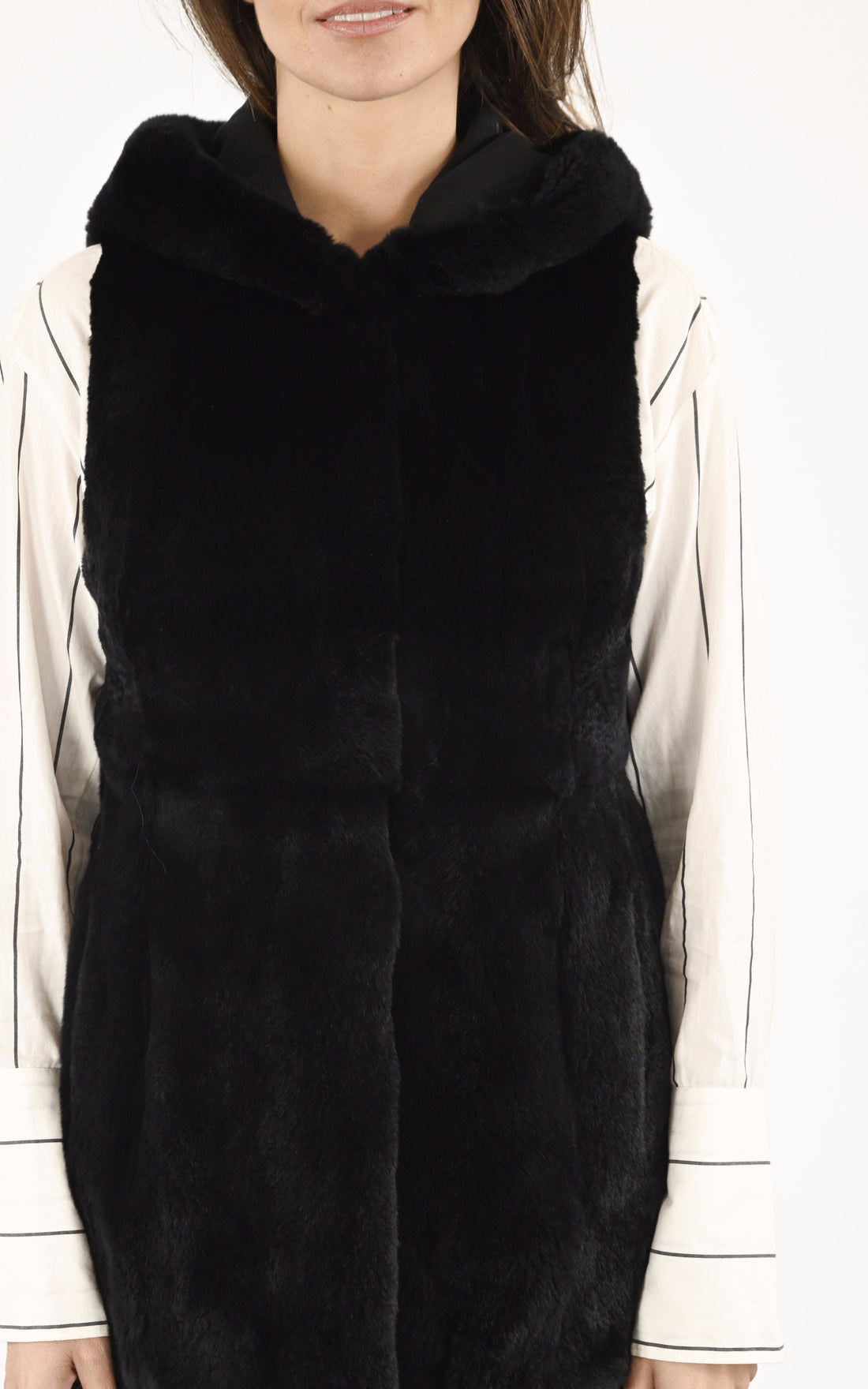 A "195H-RX 75CM" Noir La Canadienne Gilet Femme closed photo