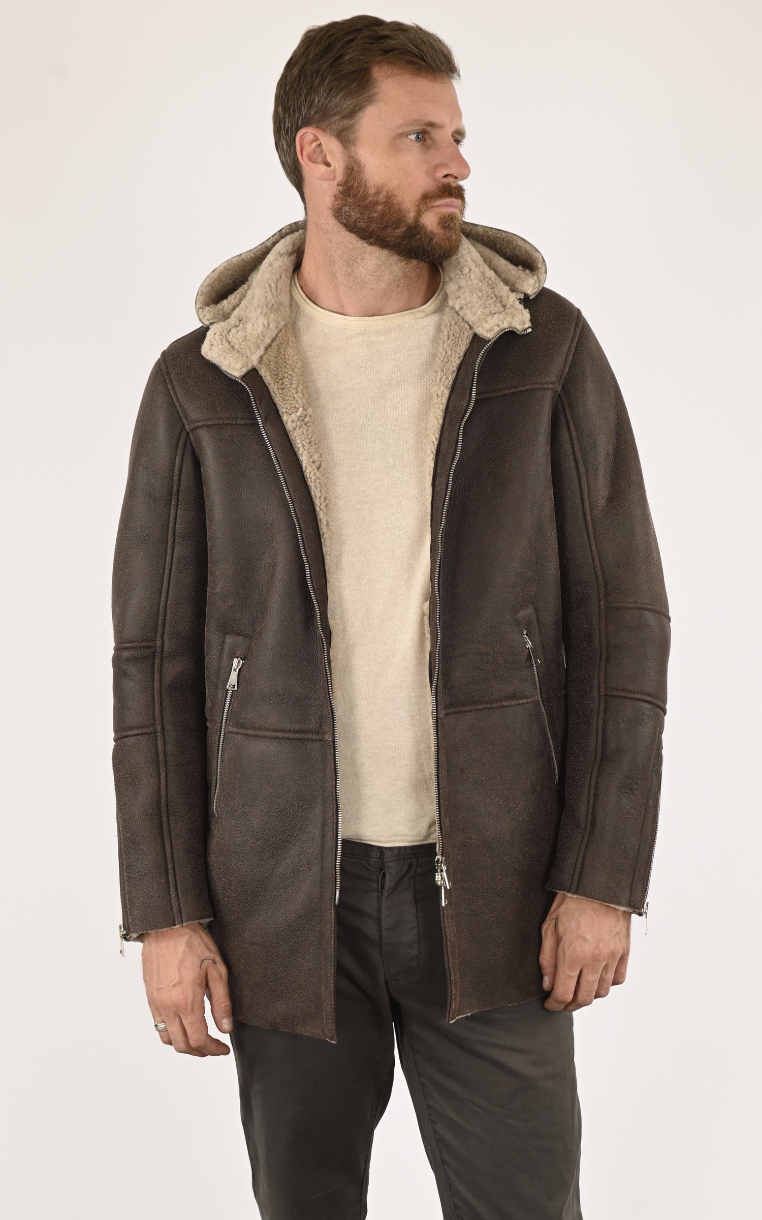A "DF795" Marron La Canadienne 3/4 Homme opened photo