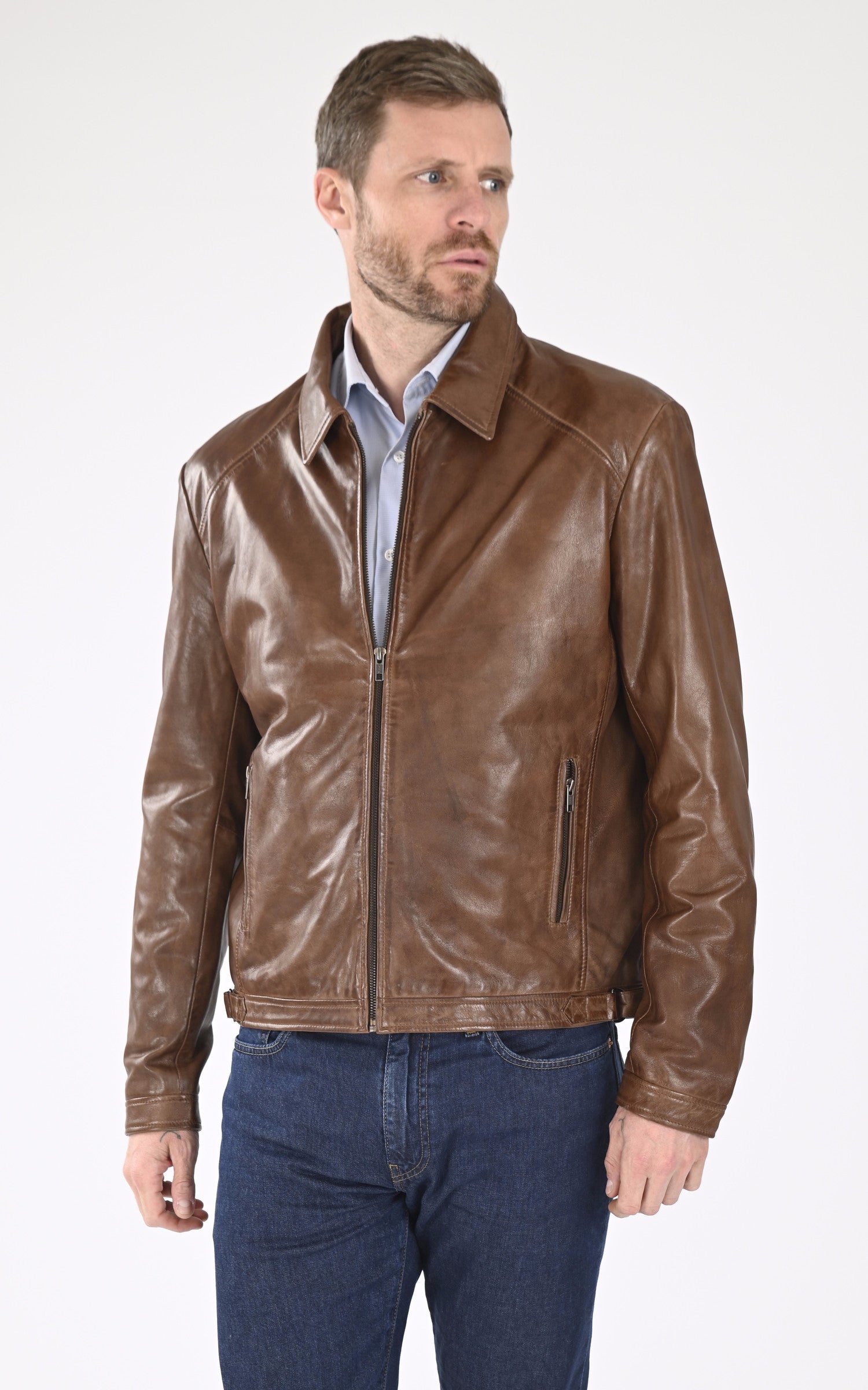 A "IVAR" Marron La Canadienne Blouson Homme closed photo