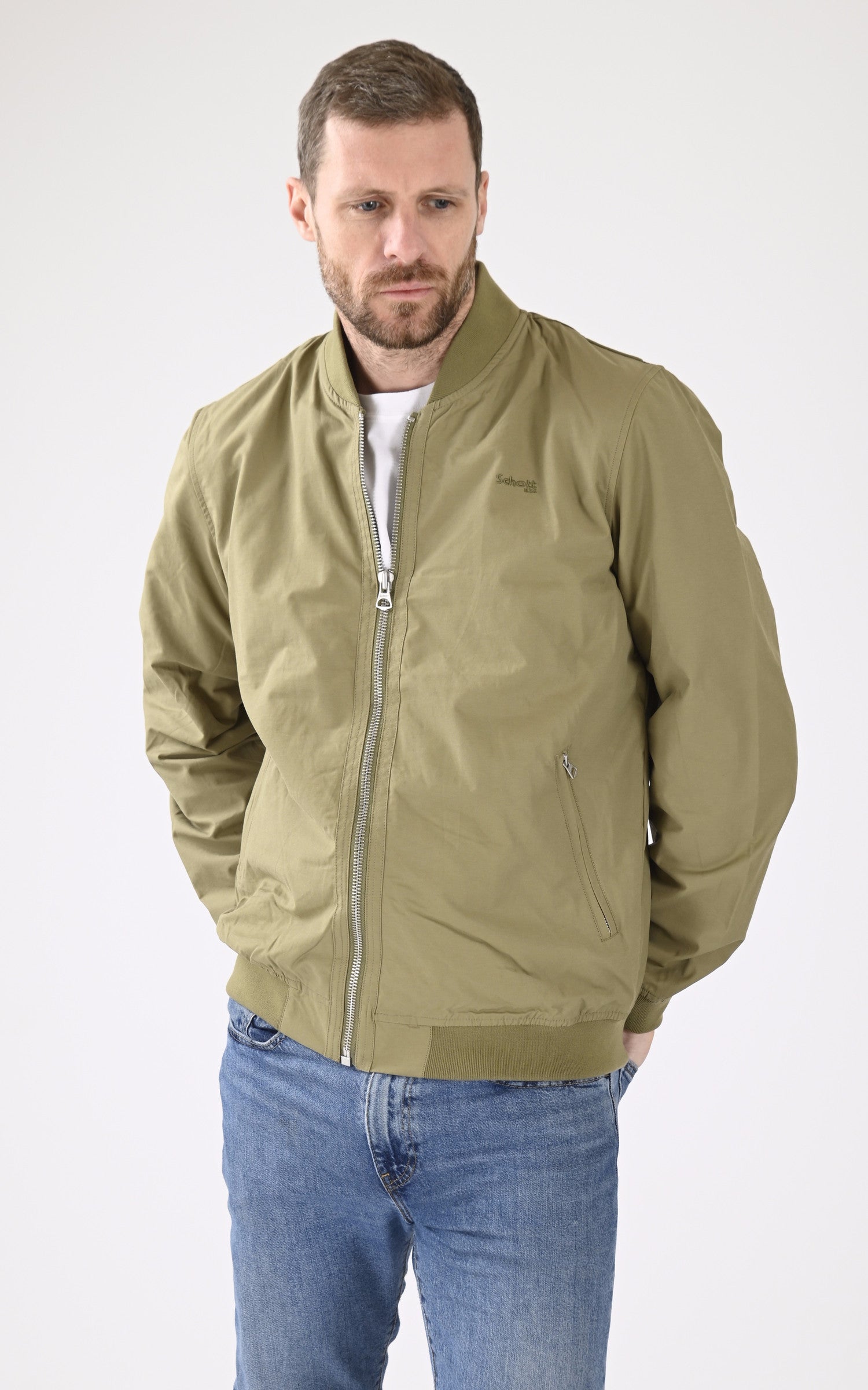 A "MACOLE" Kaki Schott Blouson Homme closed photo 2