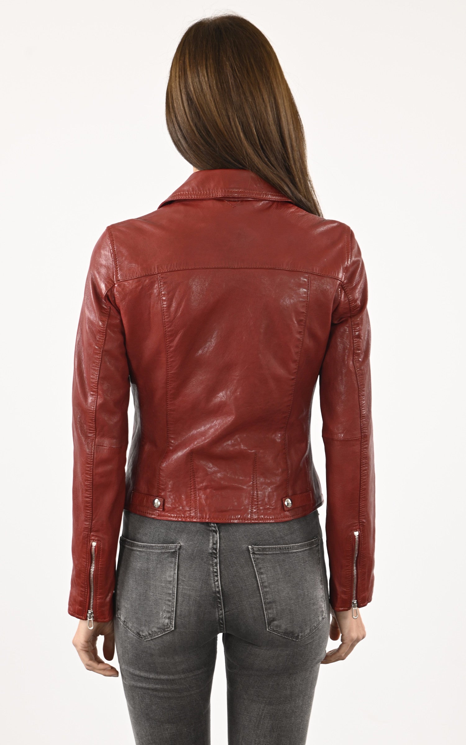 A "OLYMPE 101964" Rouge Rose Garden Blouson Femme back photo