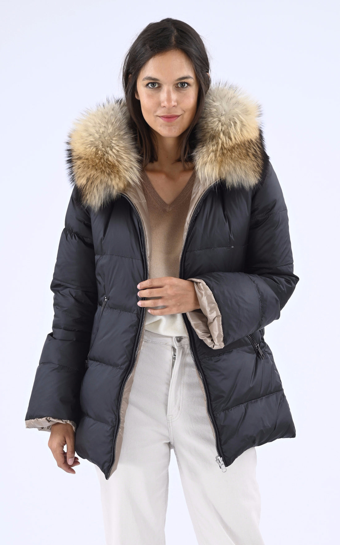 A "GAIA 21" Noir La Canadienne Doudoune Femme closed photo