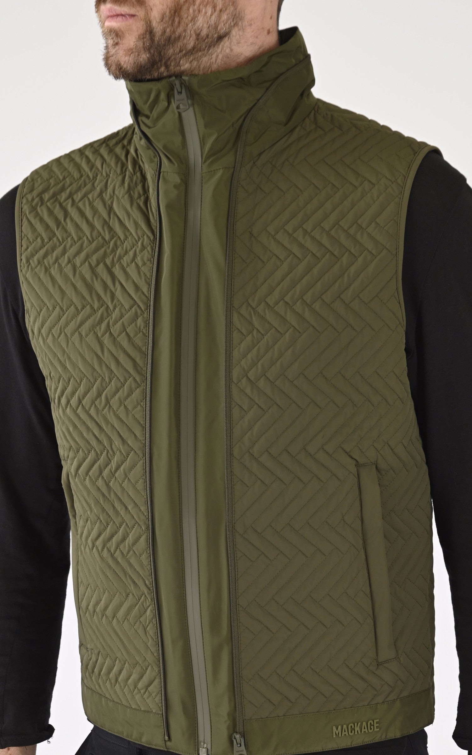 A "BARRETT" Kaki Mackage Blouson Homme details photo 5