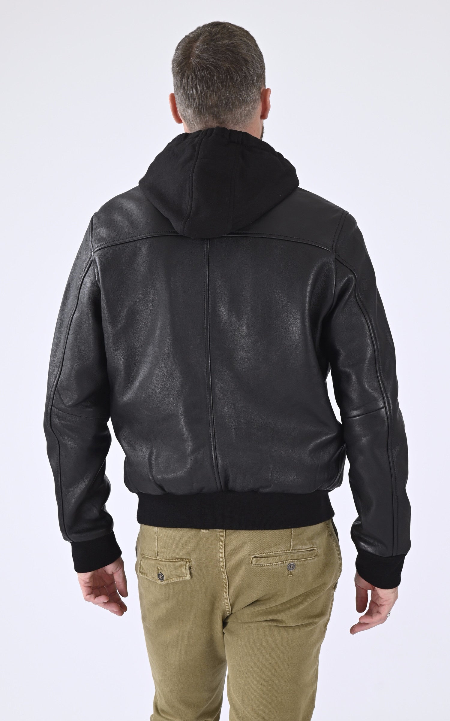 A "AMOS HOOD" Noir Serge Pariente Blouson Homme back photo