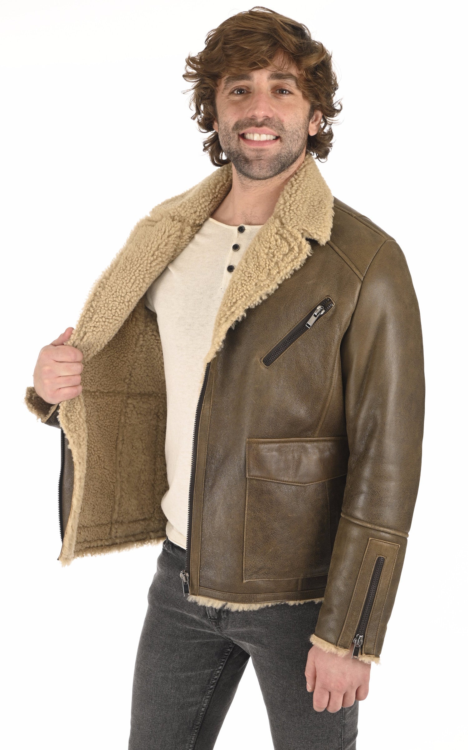A "BIEL" Taupe La Canadienne Veste Homme interior photo