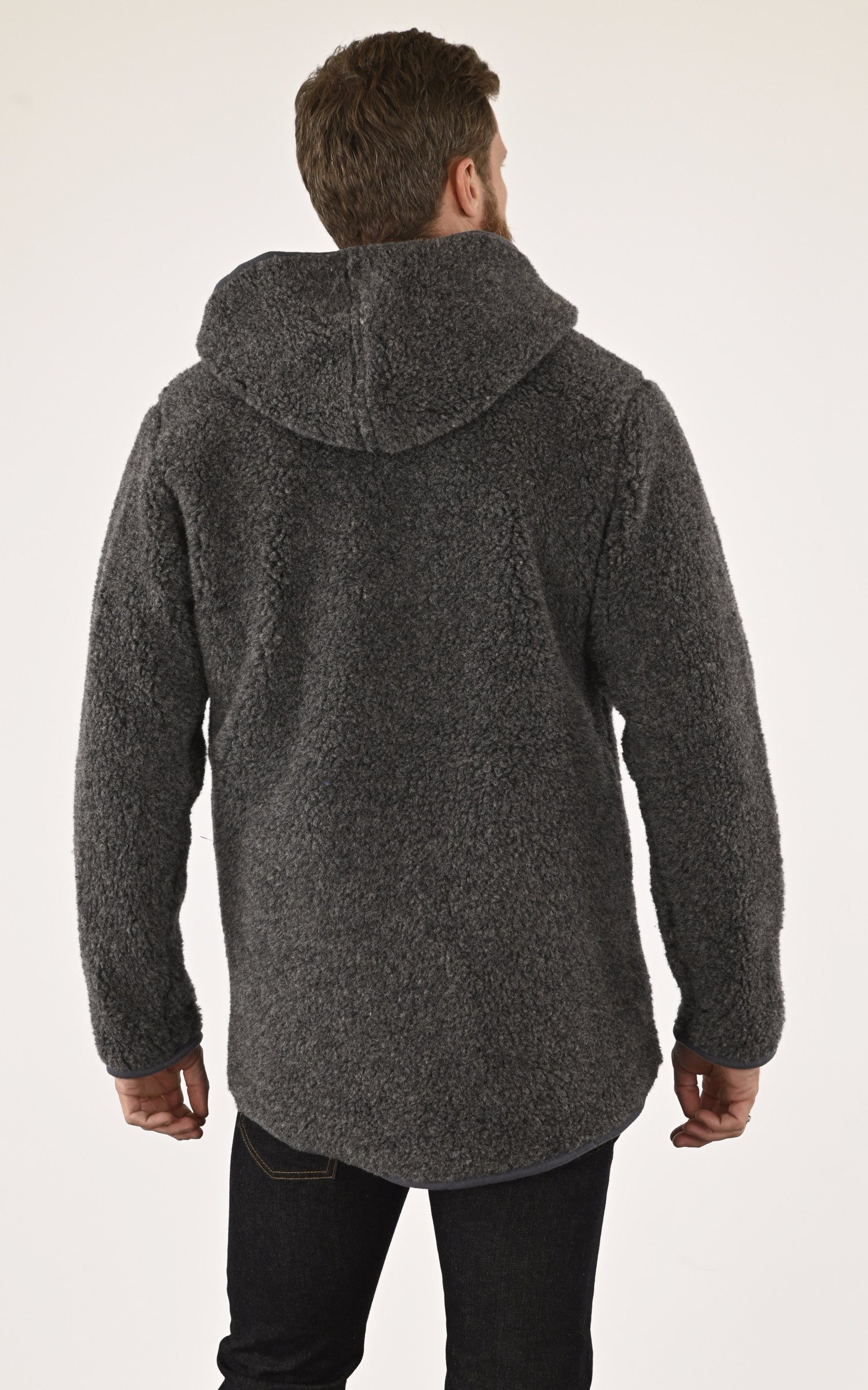 A "WOO" Gris La Canadienne Veste Homme back photo