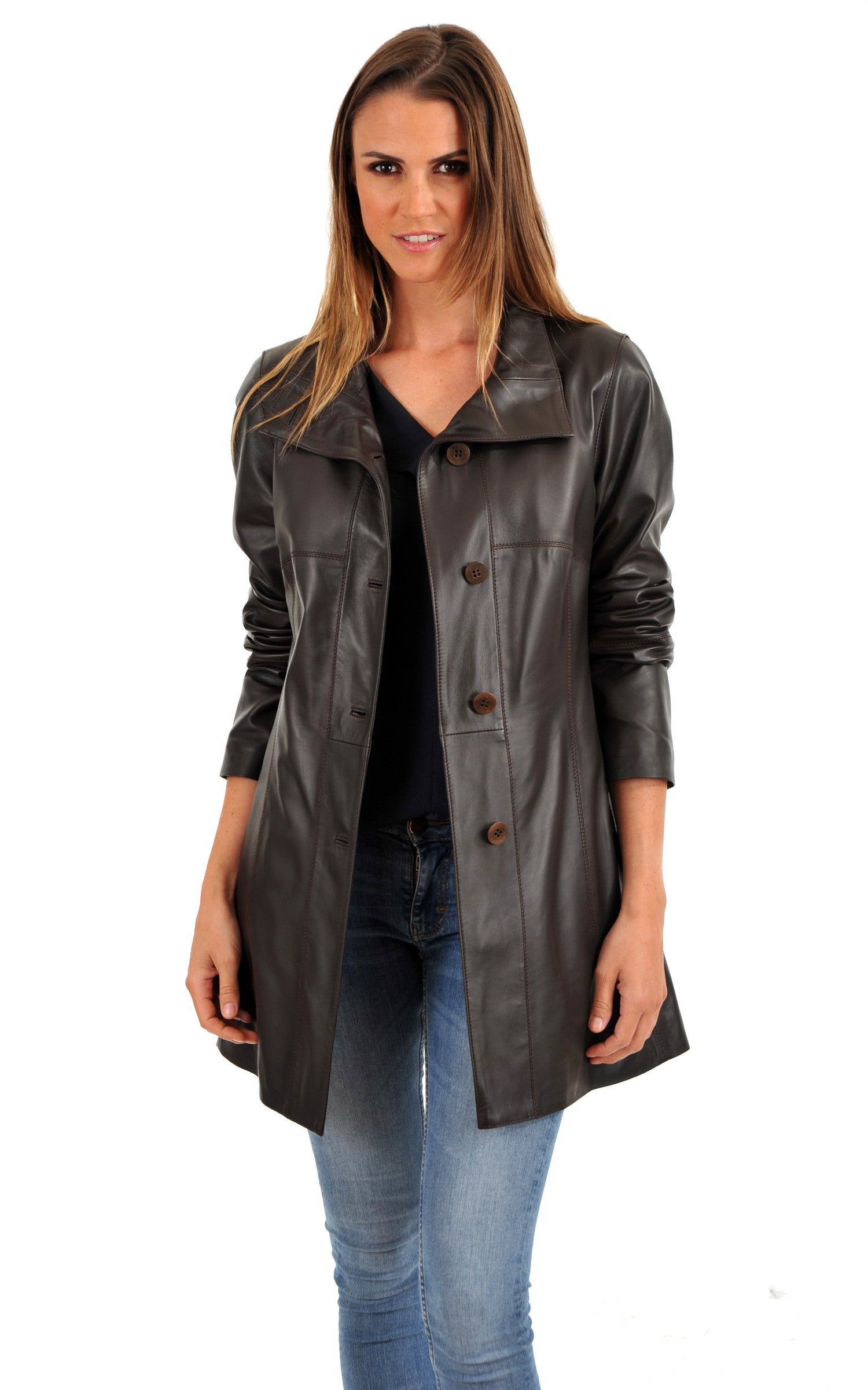 A "TRIANA" Marron La Canadienne 3/4 Femme opened photo