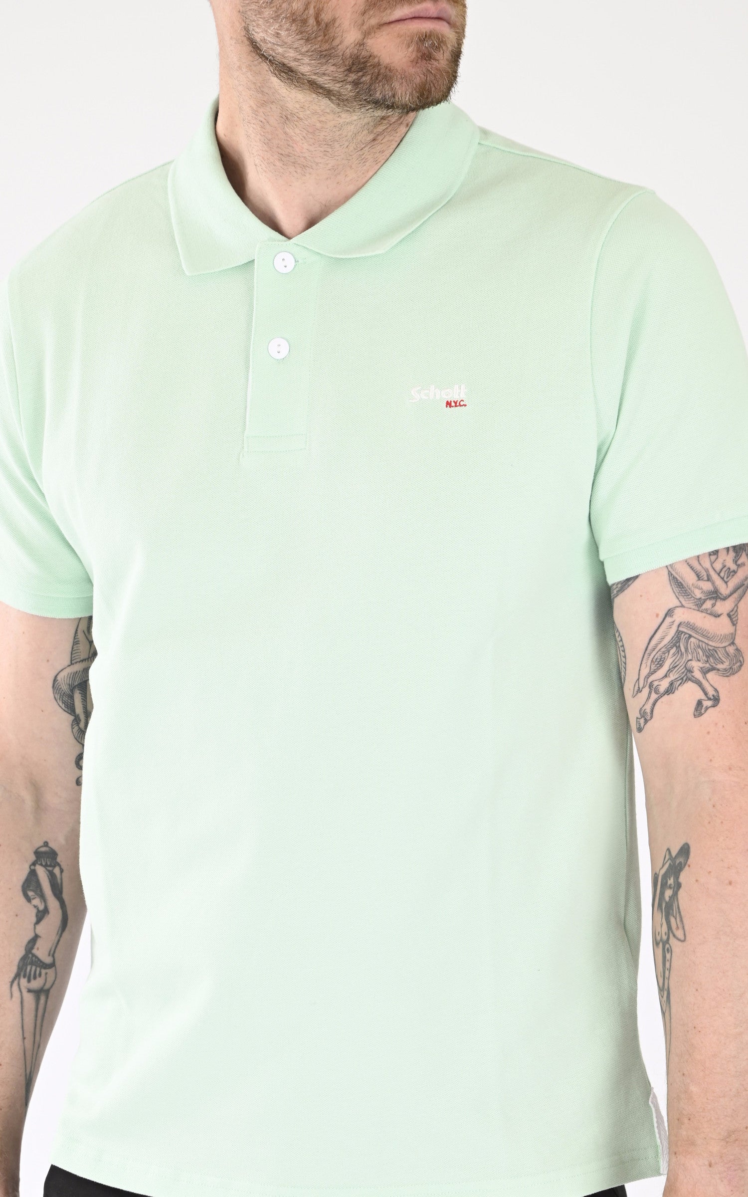 A "PSMILTON" Vert Schott Polo Homme details photo