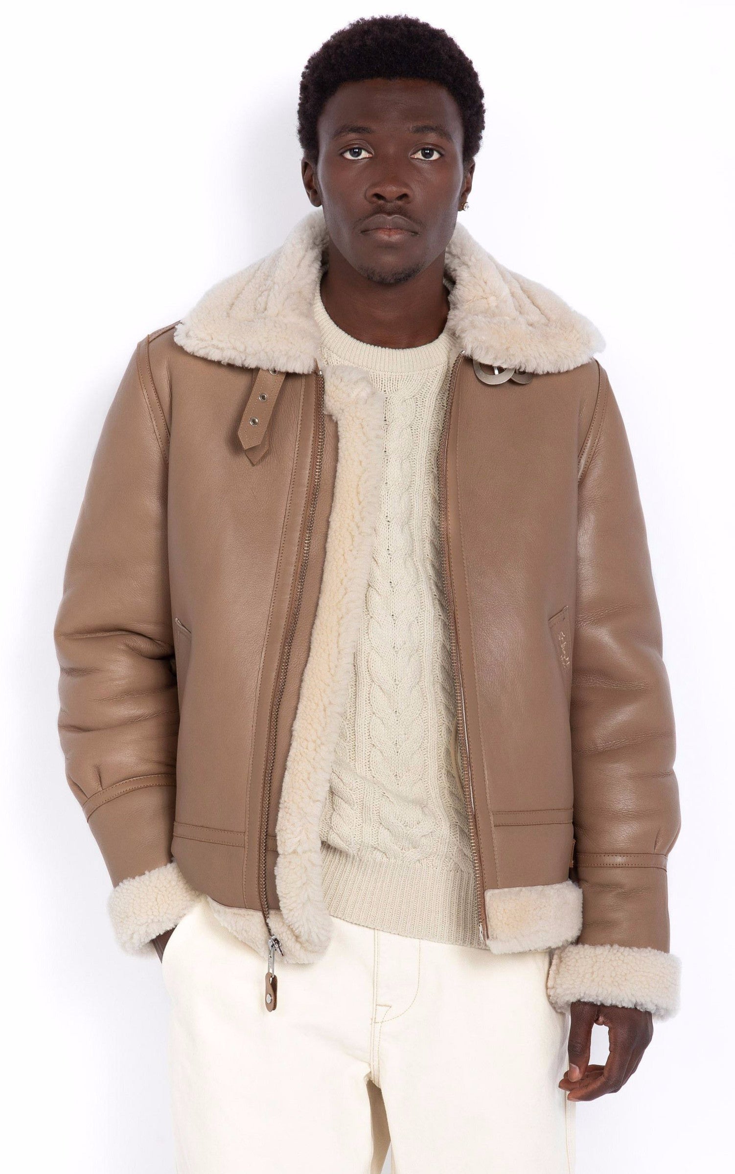 A "LC1259" Beige Schott Bombardier Homme opened photo