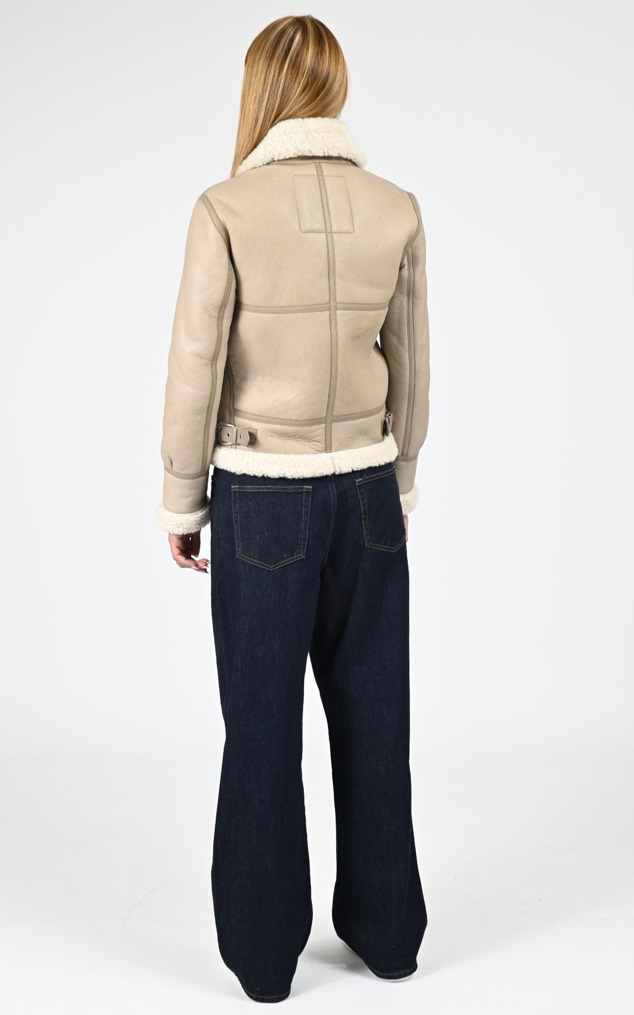 Bombardier cuir mouton LCW1257 beige