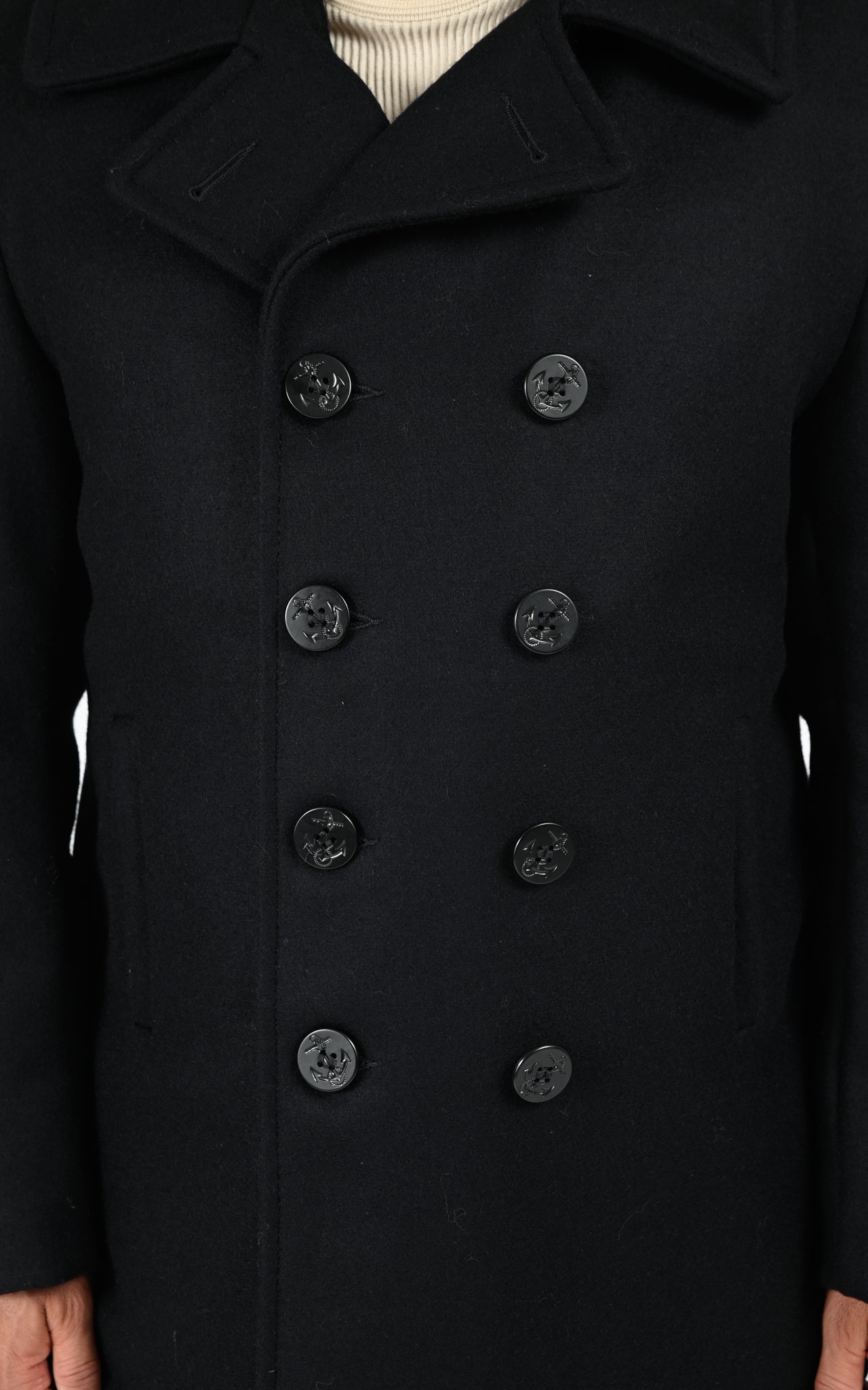 Caban laine bleu marine