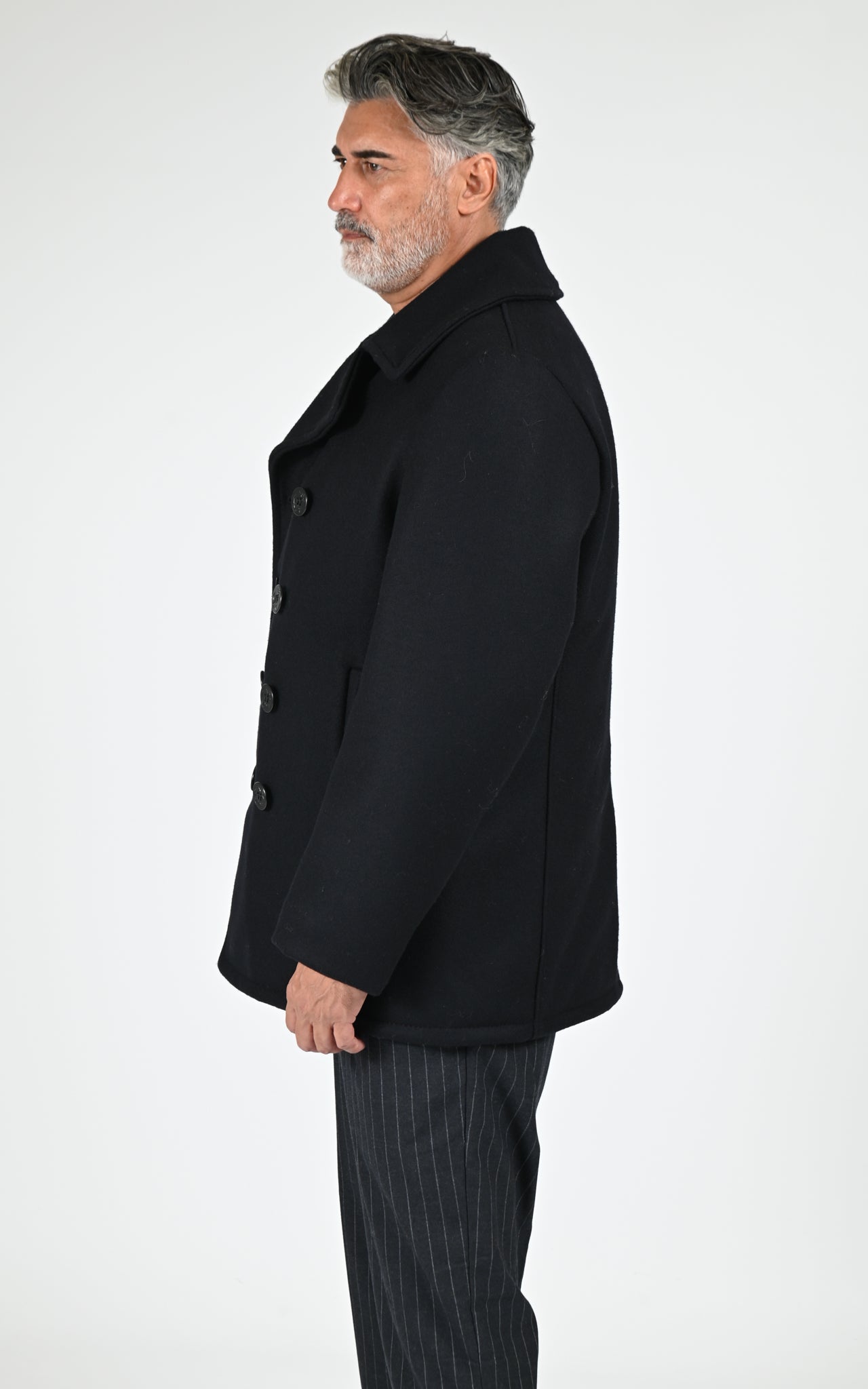 Caban laine bleu marine