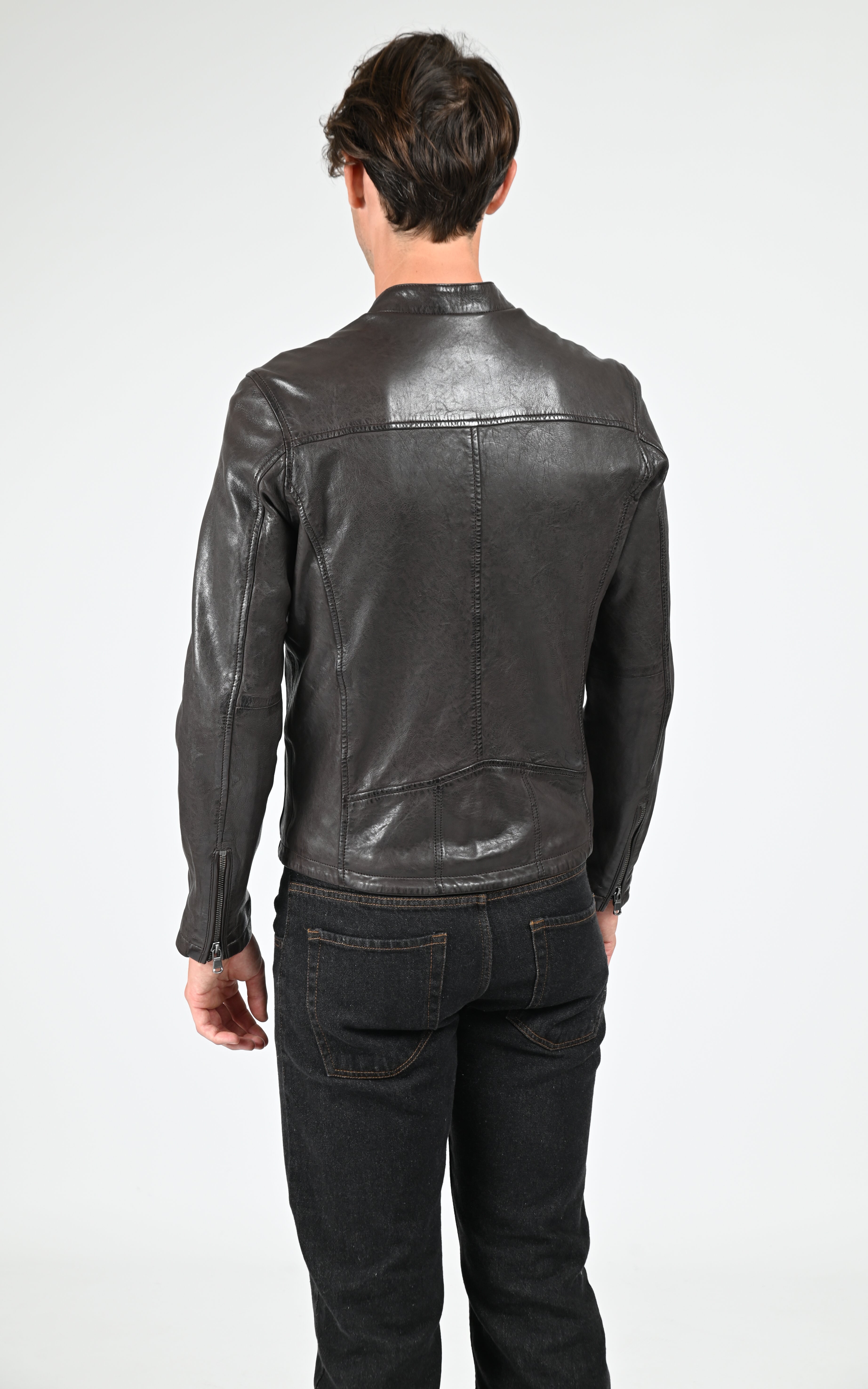 Blouson cuir Gafino marron