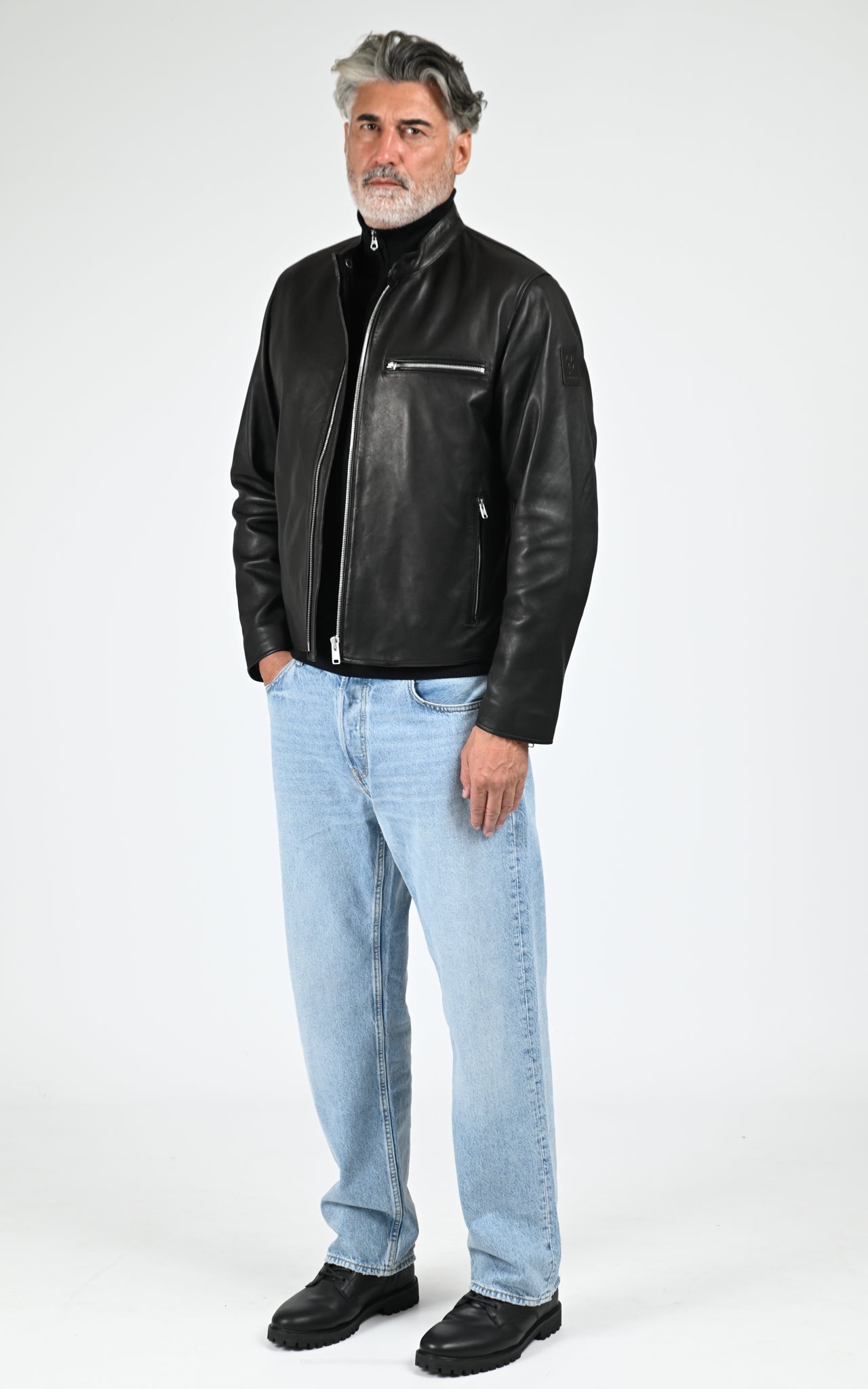 Blouson cuir Track Racer noir