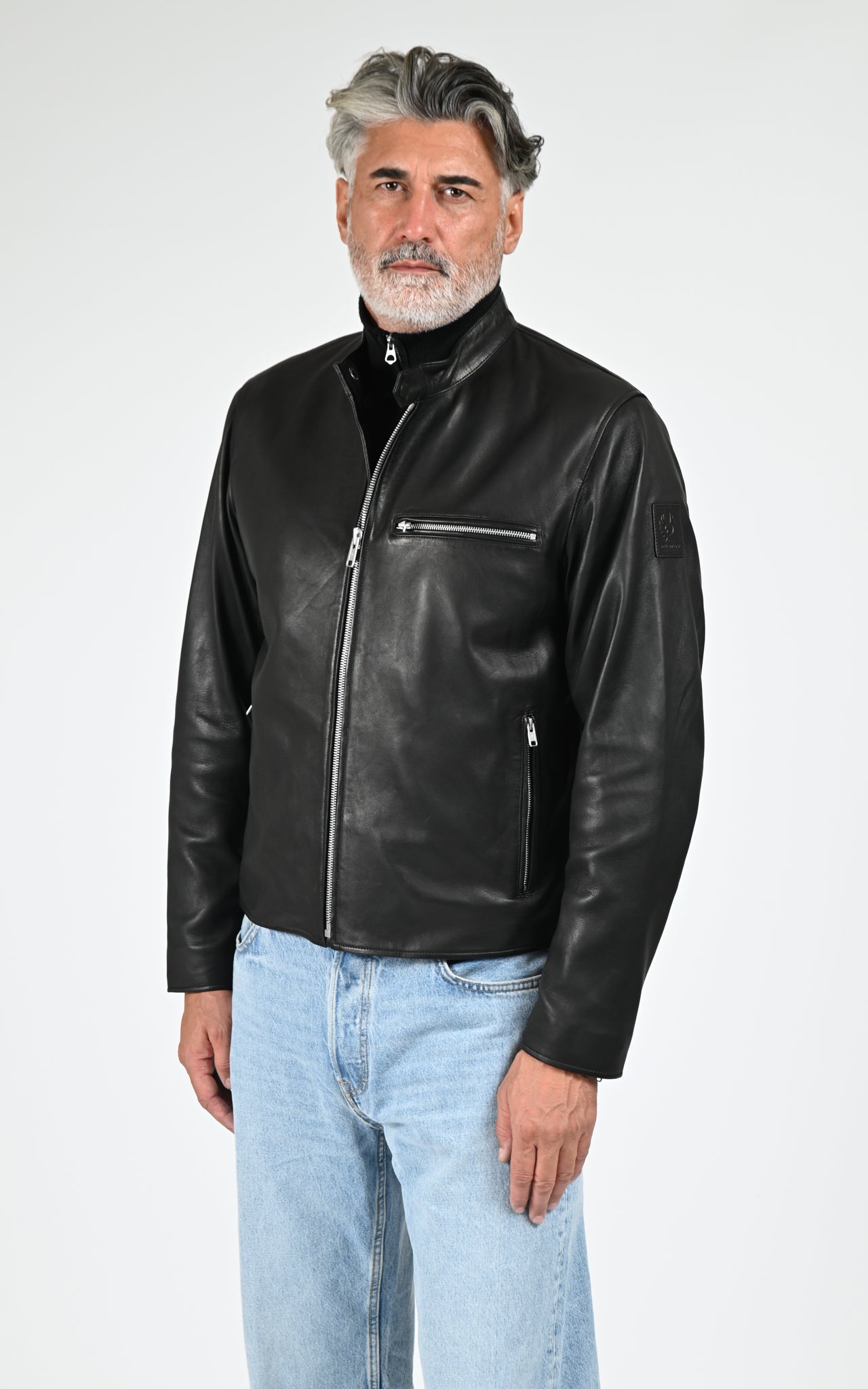 Blouson cuir Track Racer noir