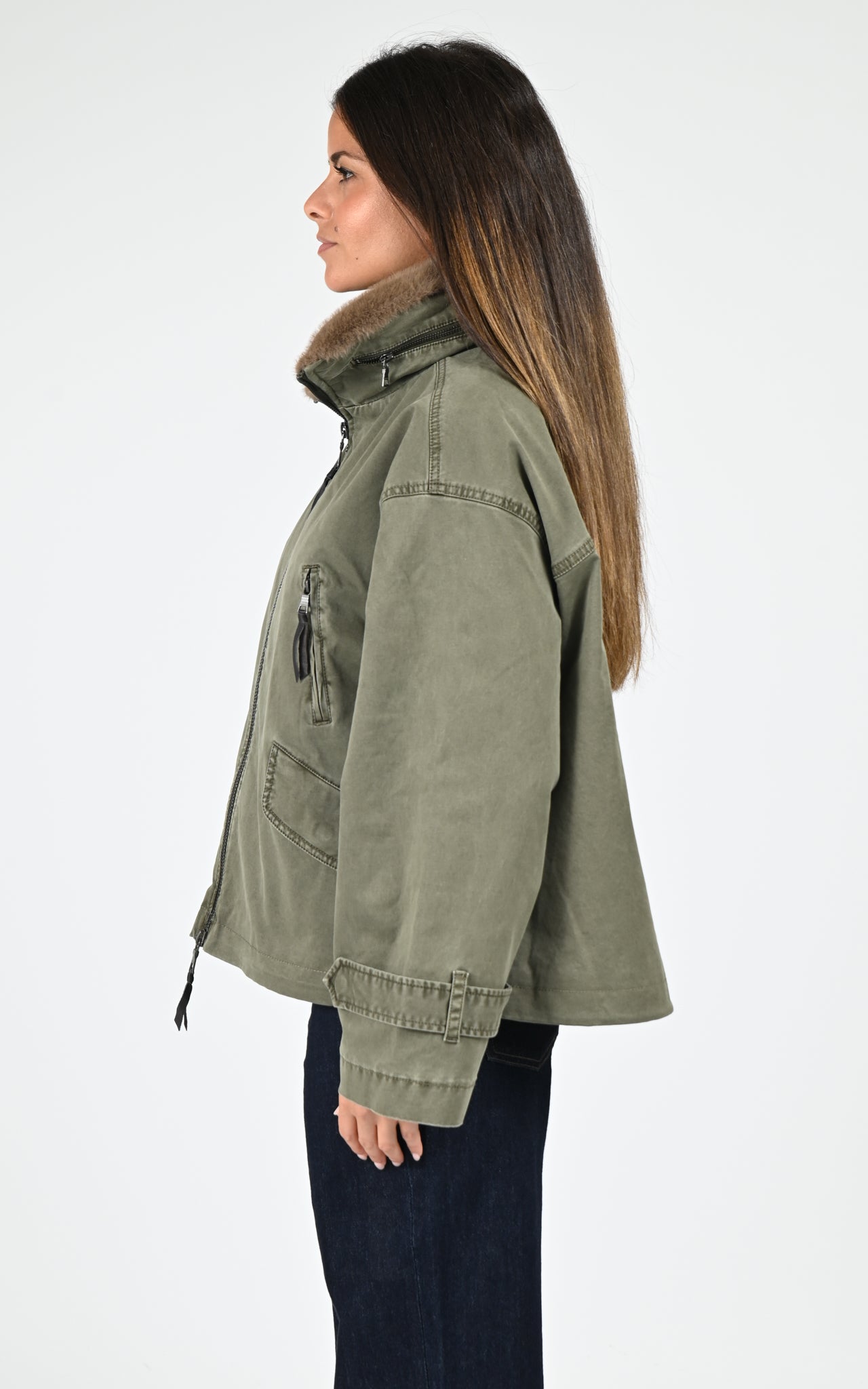 Veste toile army Tyra kaki 3