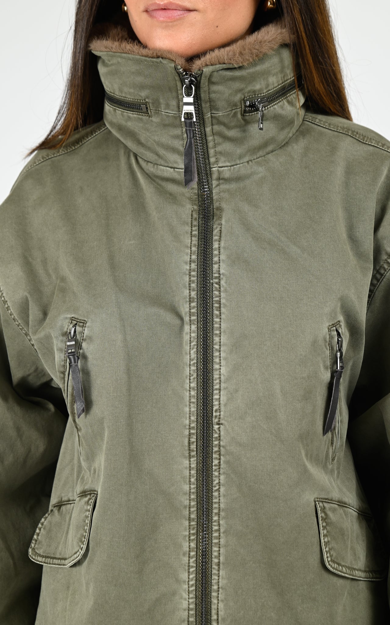 Veste toile army Tyra kaki 5