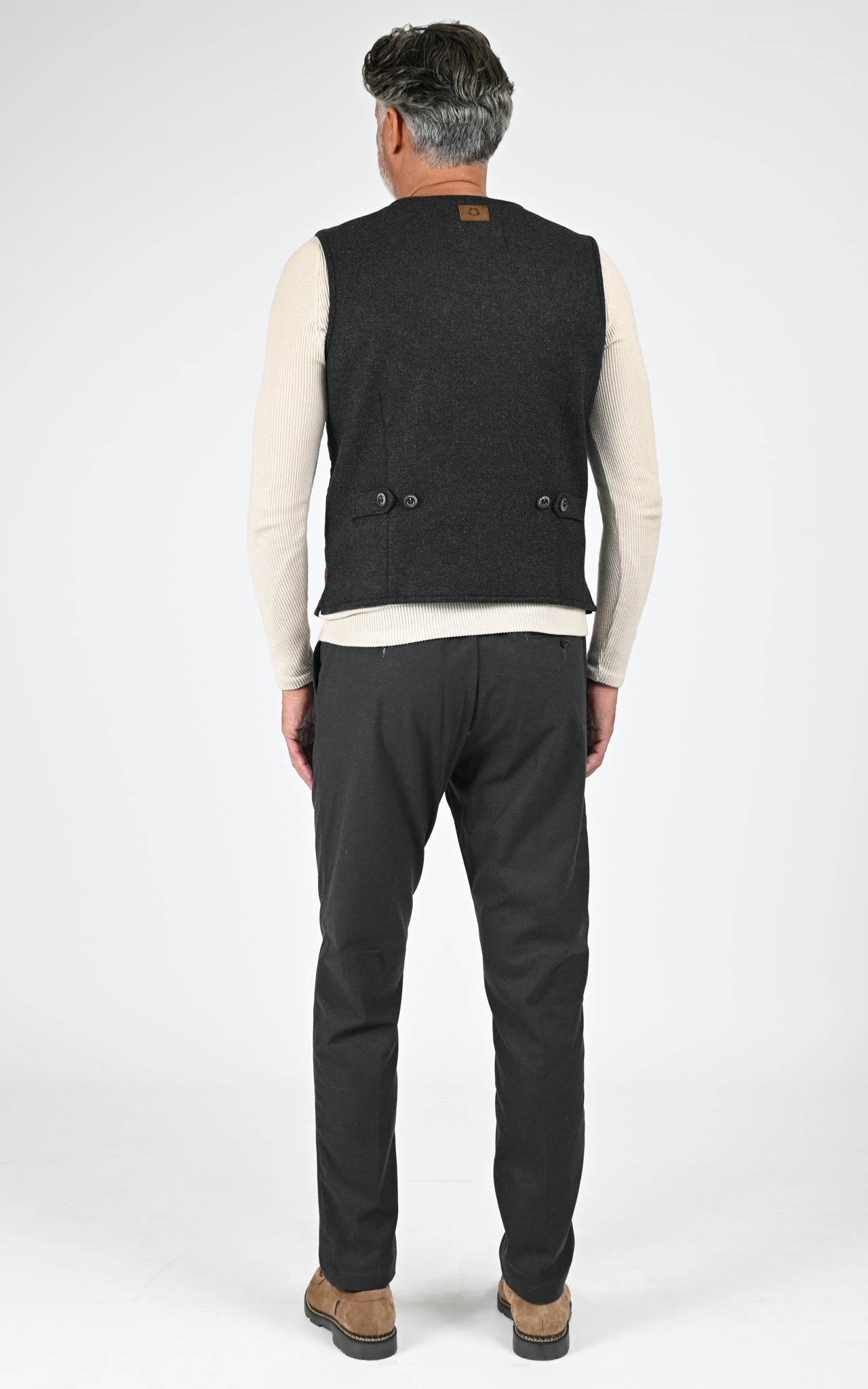 Gilet daim Renzo marron