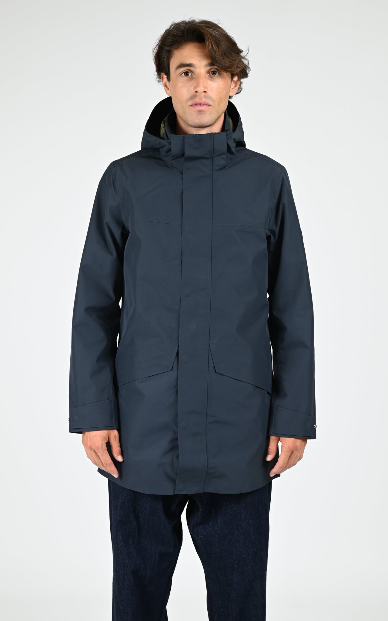Parka longue GORE-TEX bleu marine