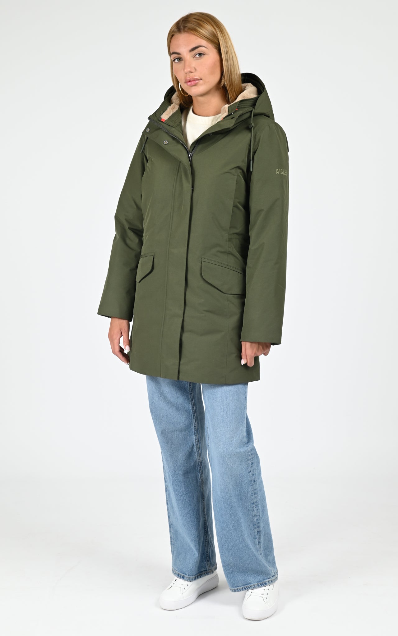 Parka longue ajustée GORE-TEX kaki