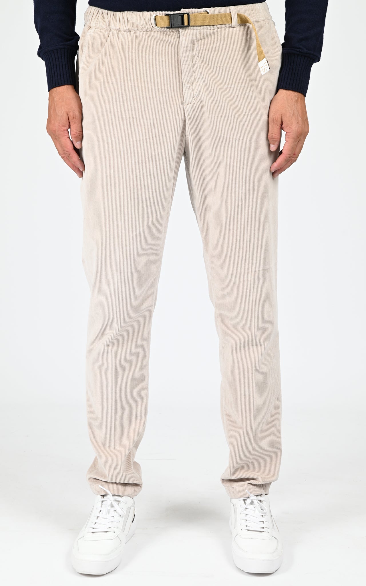 Pantalon velours côtelé beige