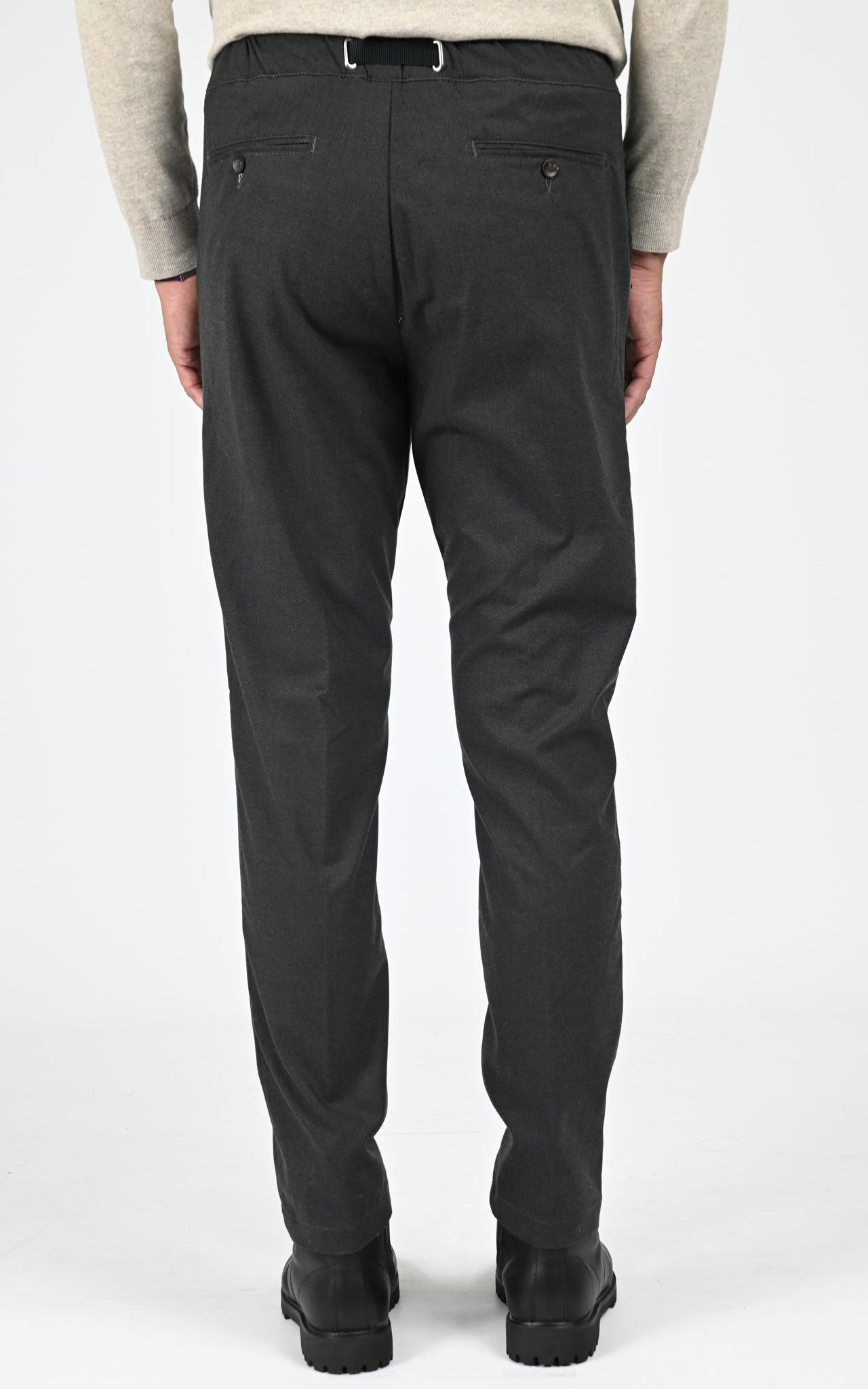 Pantalon droit toucher laine gris