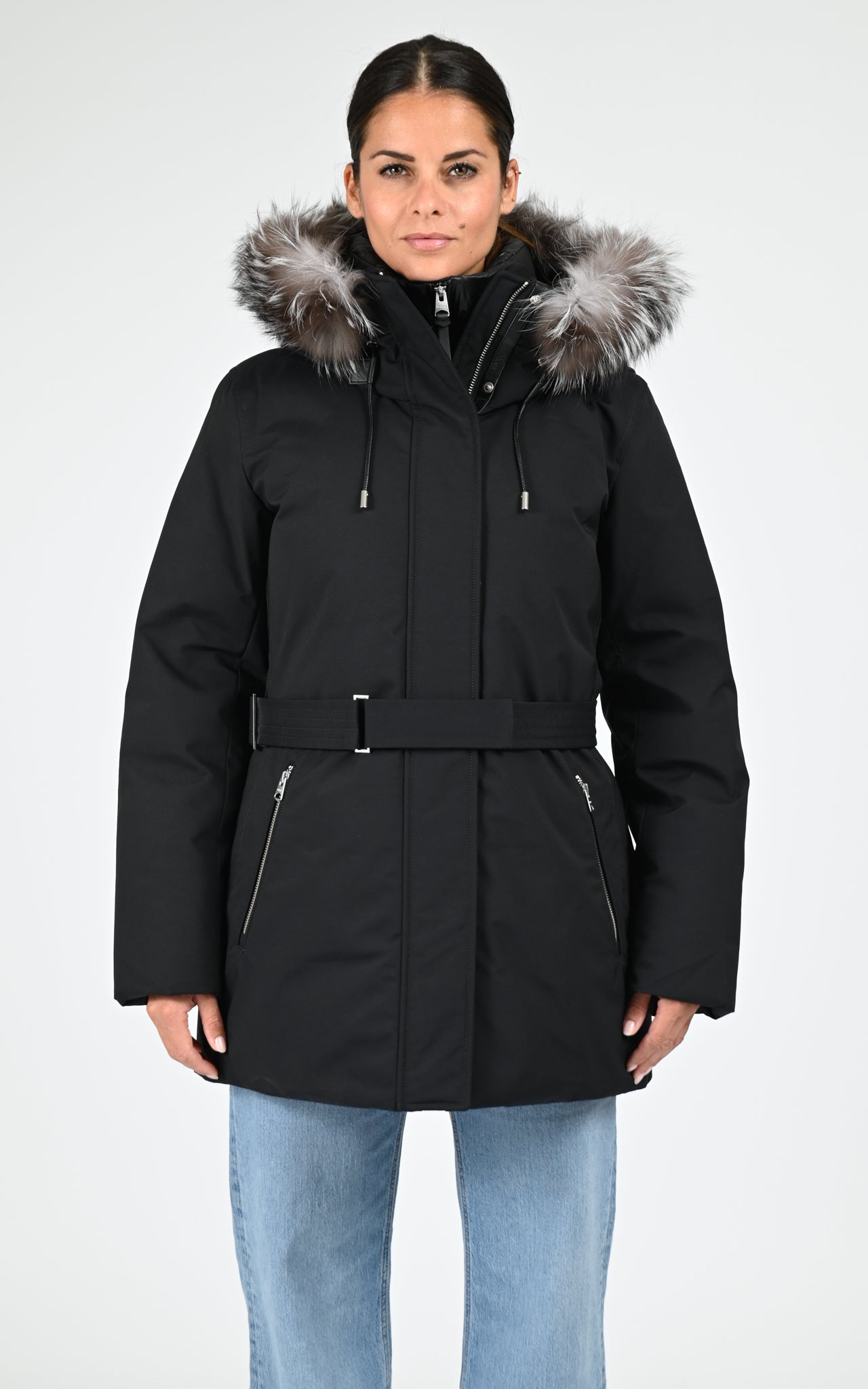 Parka fourrure cintrée Jenni-X noir