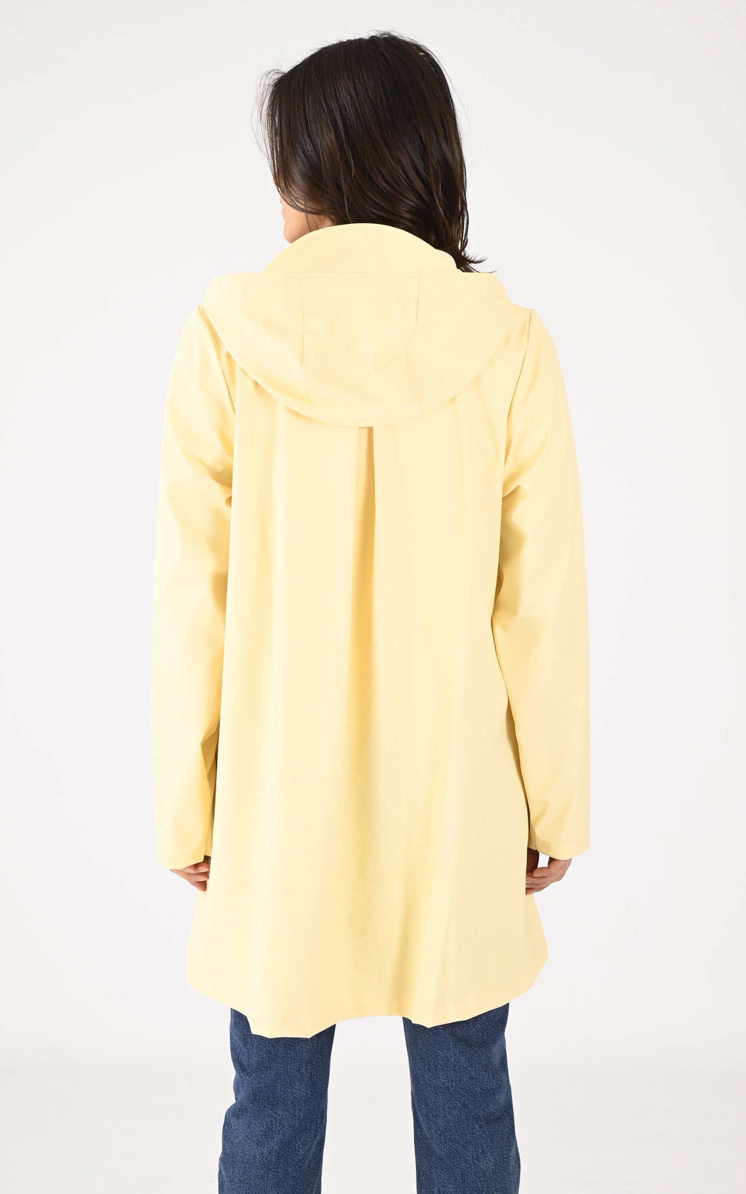 A "18050 A-LINE JACKET" Jaune Rains 3/4 Femme back photo