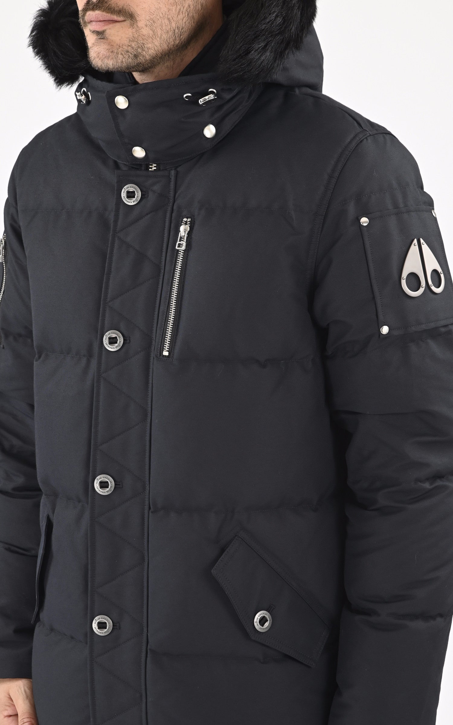 A "3Q JACKET M32MJ128S" Bleu Moose Knuckles Ves Doudoune Homme details photo 5