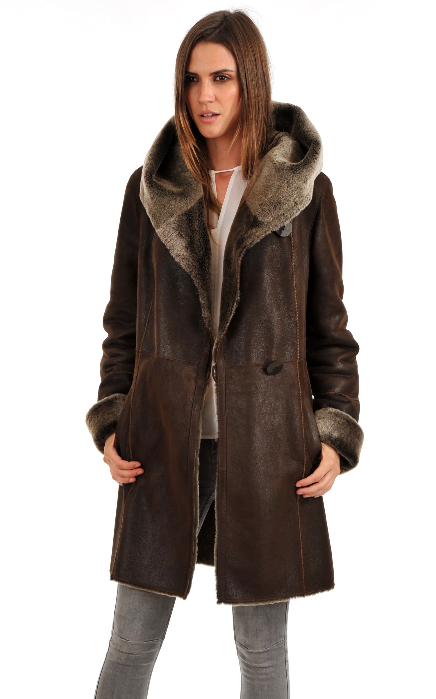 A "WD9013 ESP" Marron La Canadienne 3/4 Femme opened photo