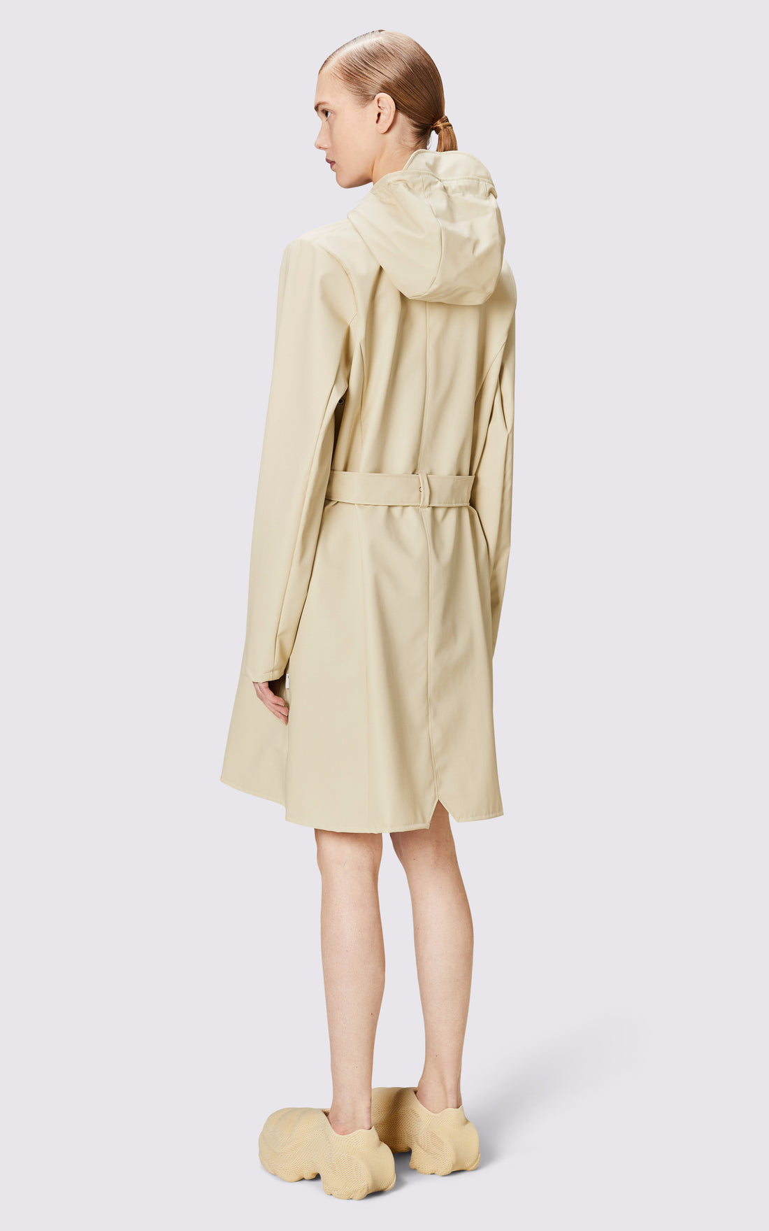 A "18130 CURVE JACKET" Beige Rains 3/4 Femme opened photo