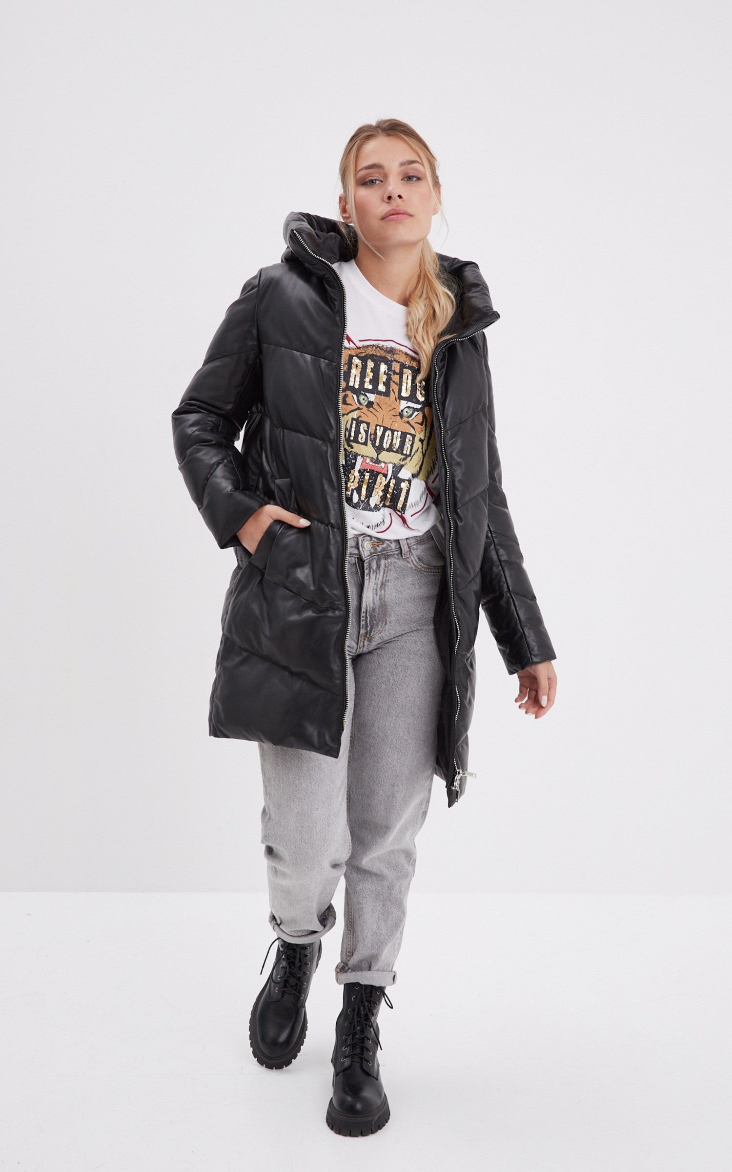 A "OLGAR 103089" Noir Rose Garden 3/4 Doudoune Femme interior photo 3