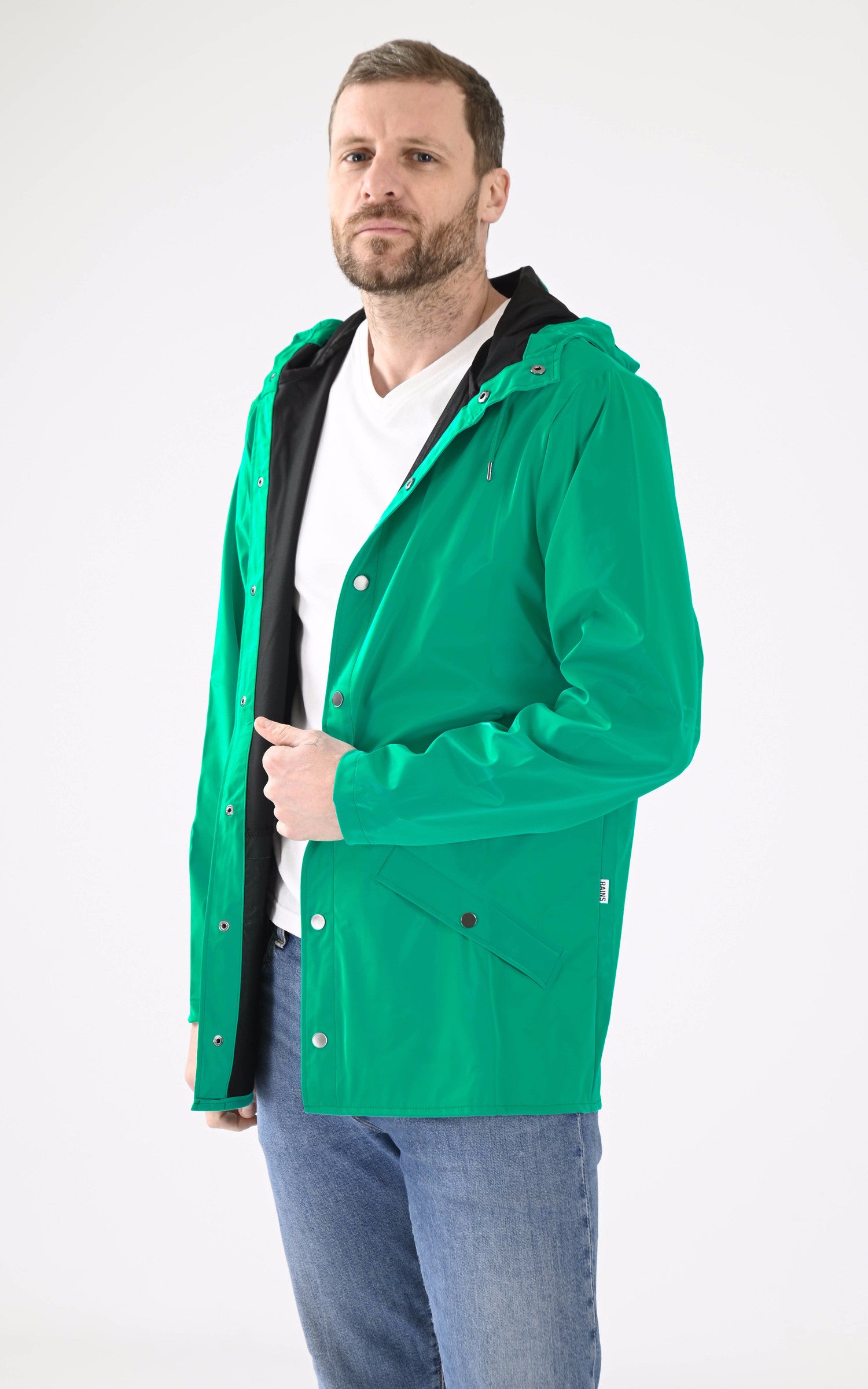 A "12010 JACKET" Vert Rains Veste Mixte opened photo