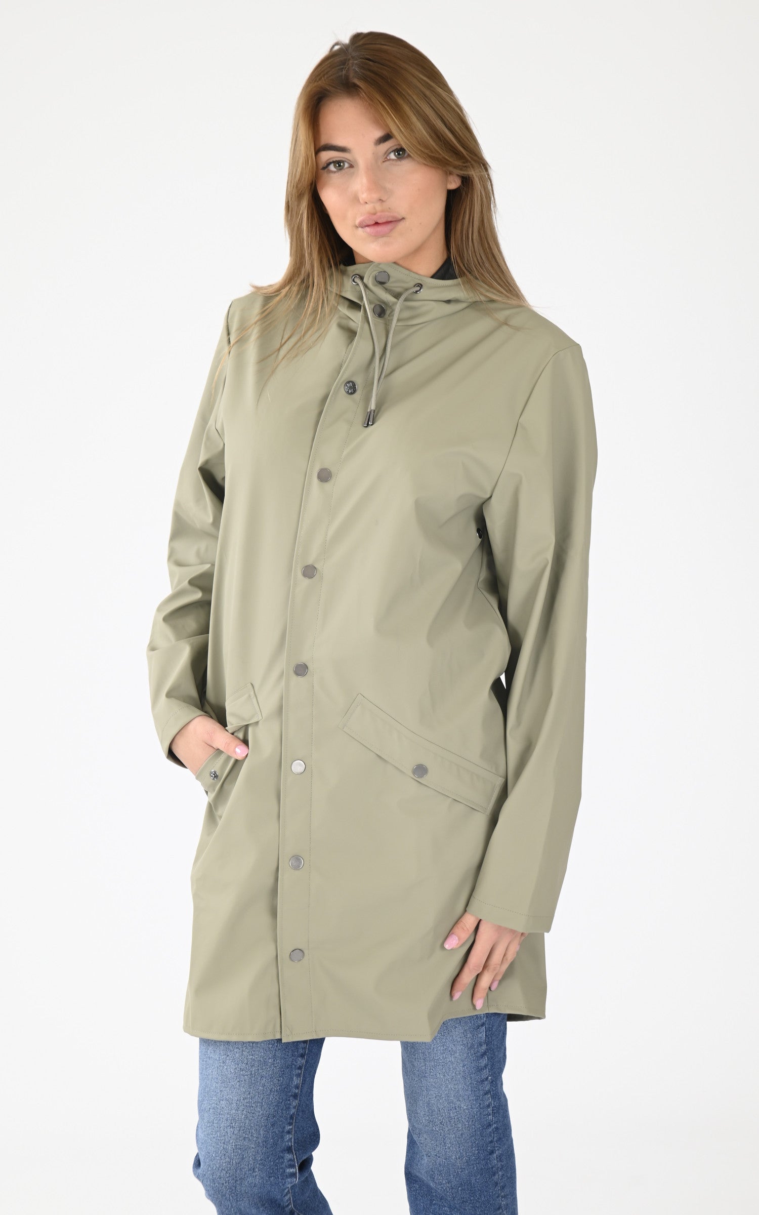 A "12020 JACKET" Vert Rains 3/4 Homme closed photo