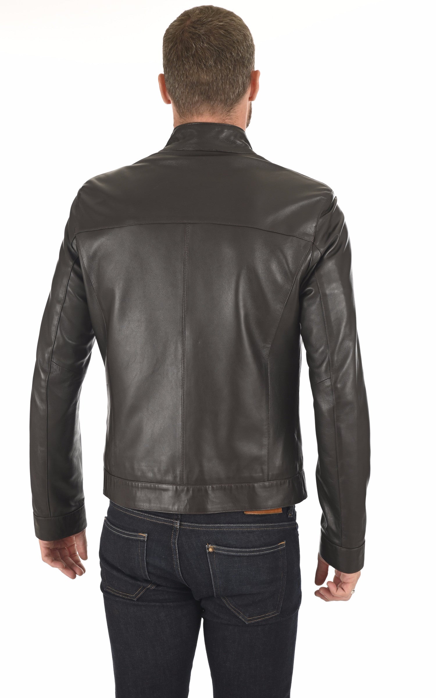 A "MILOS" Marron La Canadienne Blouson Homme back photo