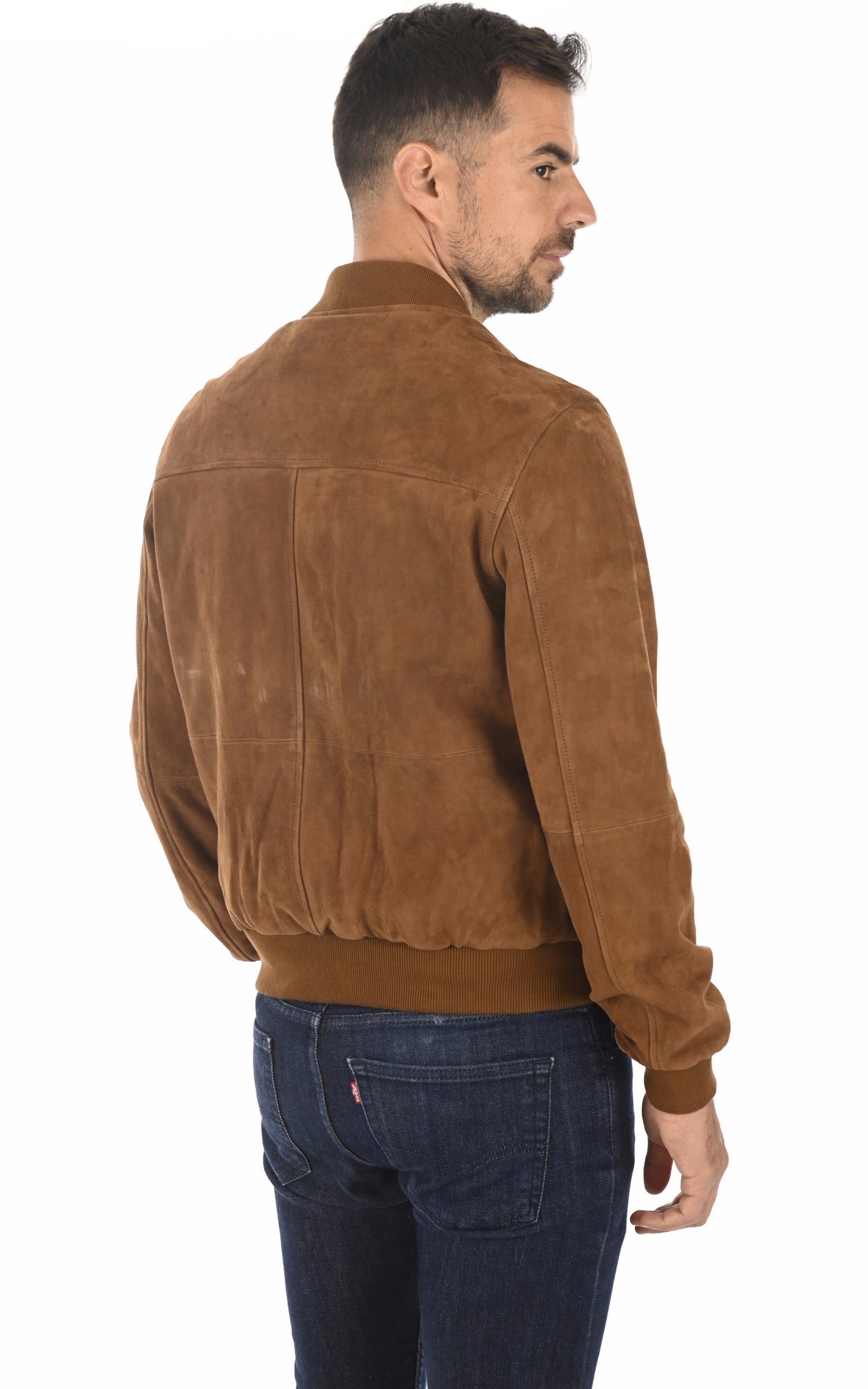 A "NEW MARIO" Cognac Serge Pariente Blouson Homme back photo