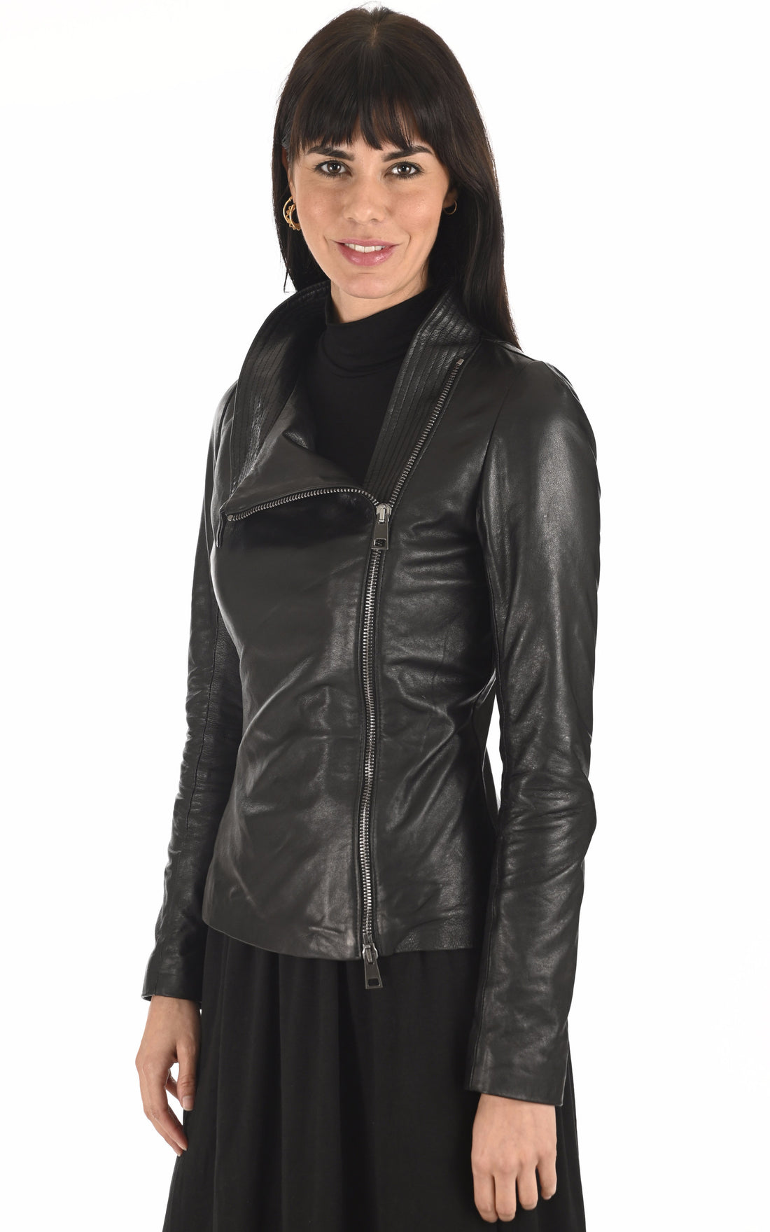 A "ATHENA" Noir La Canadienne Blouson Femme opened photo