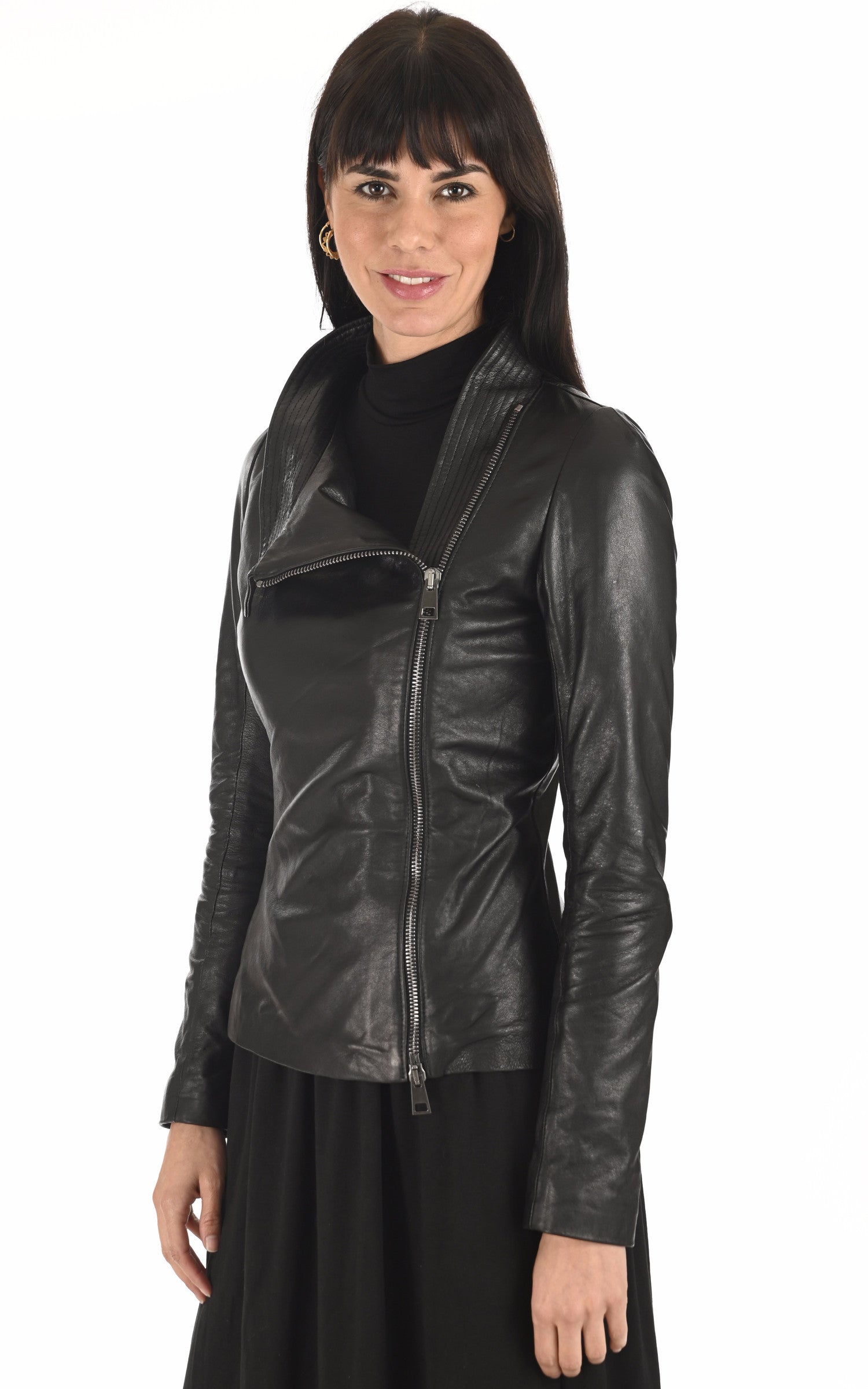 A "ATHENA" Noir La Canadienne Blouson Femme interior photo