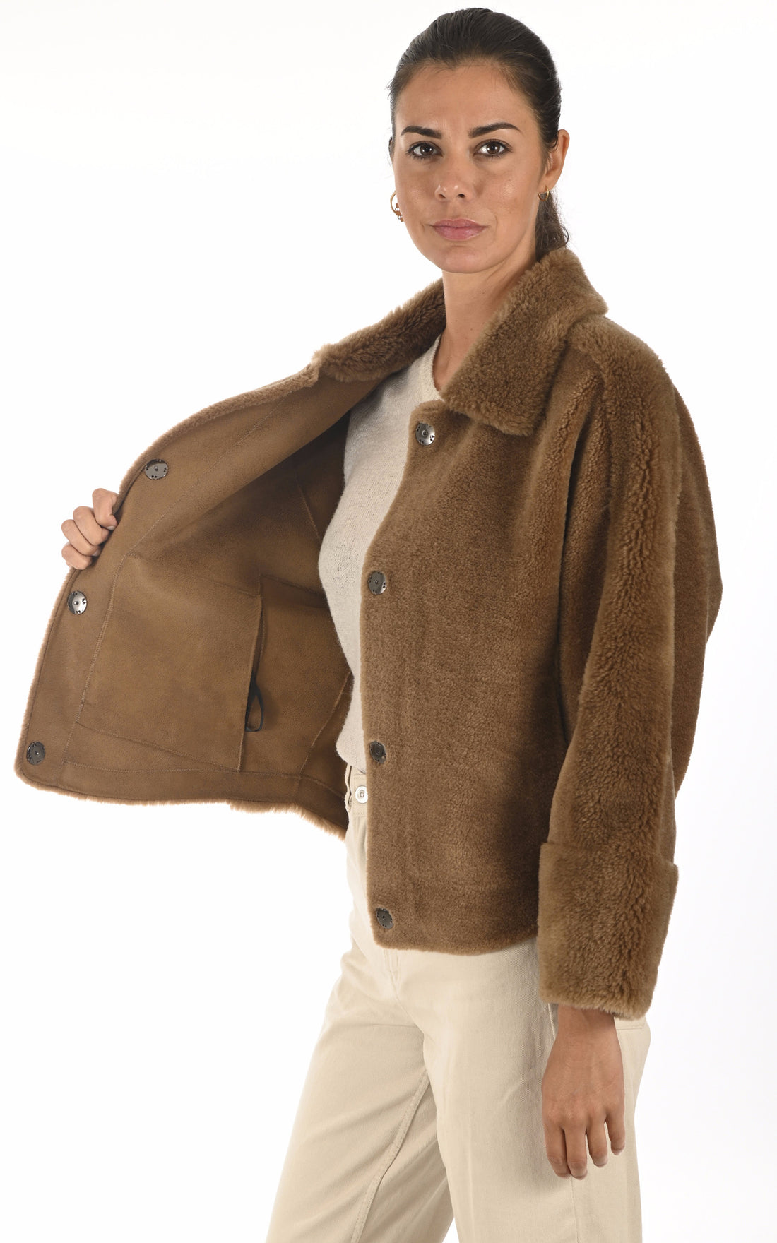 A "HELENE 63748" Cognac Oakwood Blouson Femme opened photo