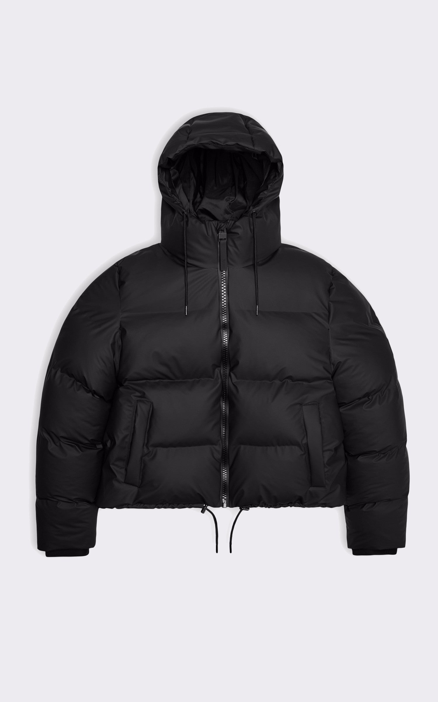 A "15150 ALTA PUFFER JACKET" Noir Rains 3/4 Doudoune Mixte details photo