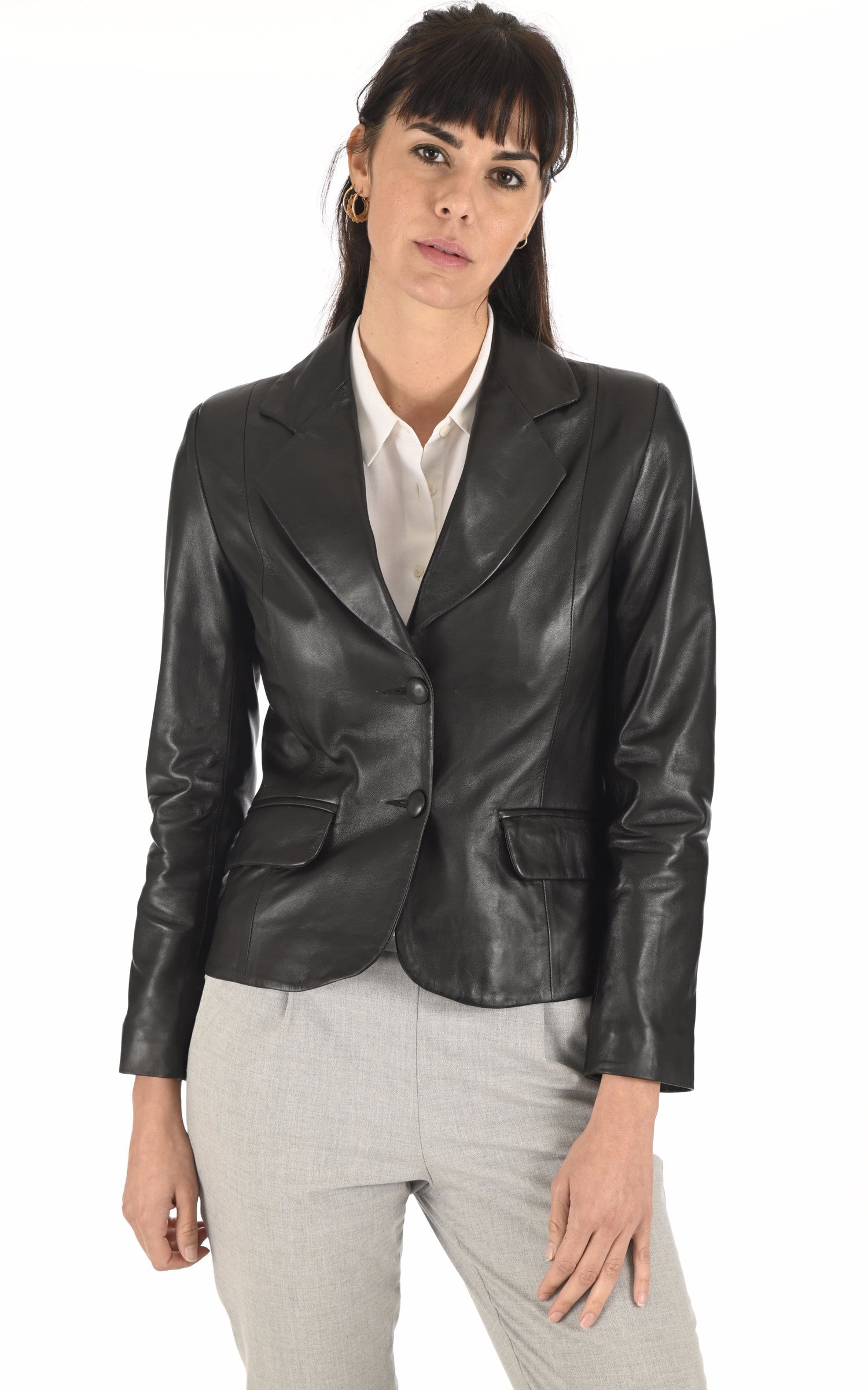 A "AGNES" Noir La Canadienne Blazer Femme closed photo