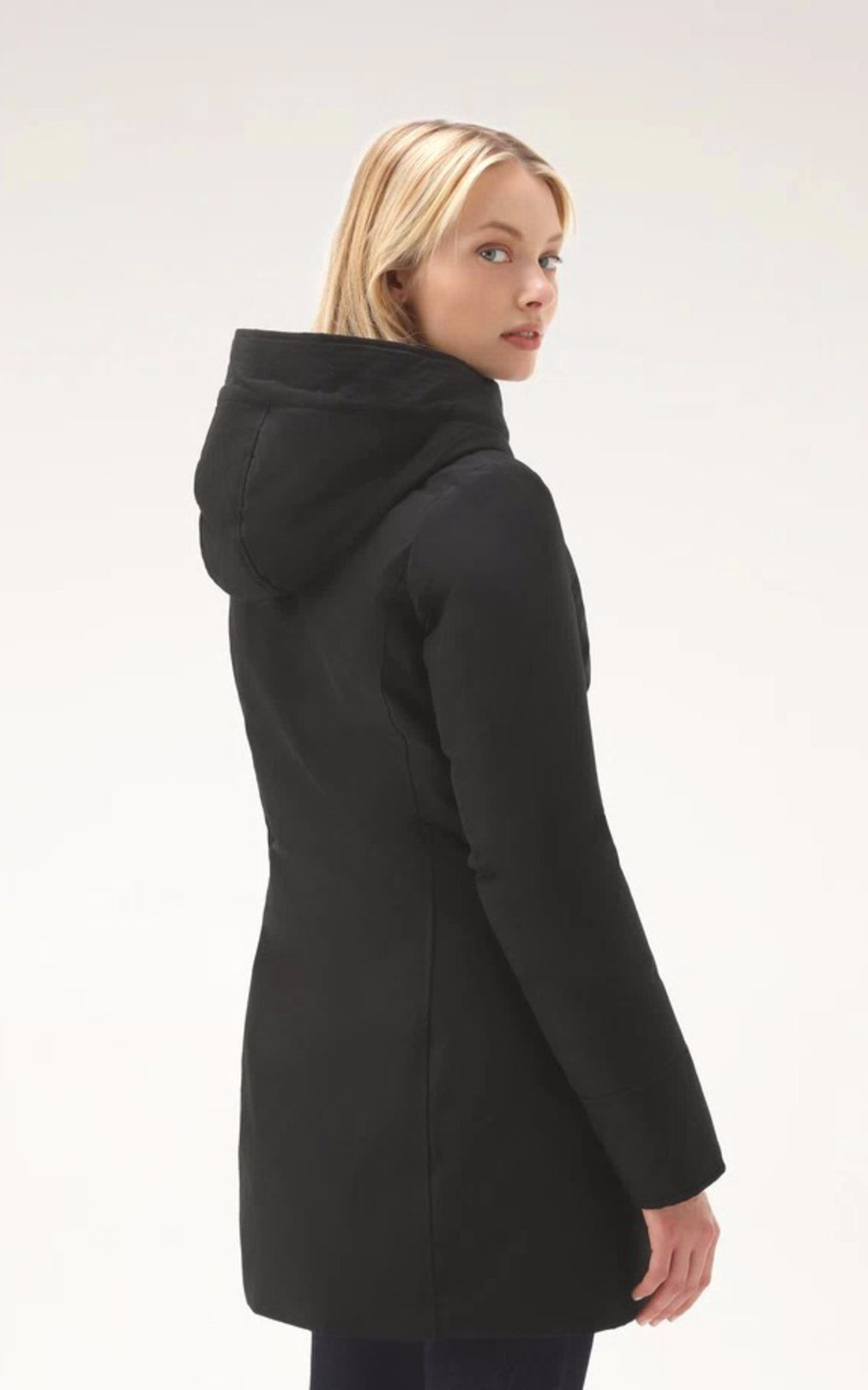 A "BOULDER FAUX FUR WWOU0724" Noir Woolrich 3/4 Parka Femme opened photo