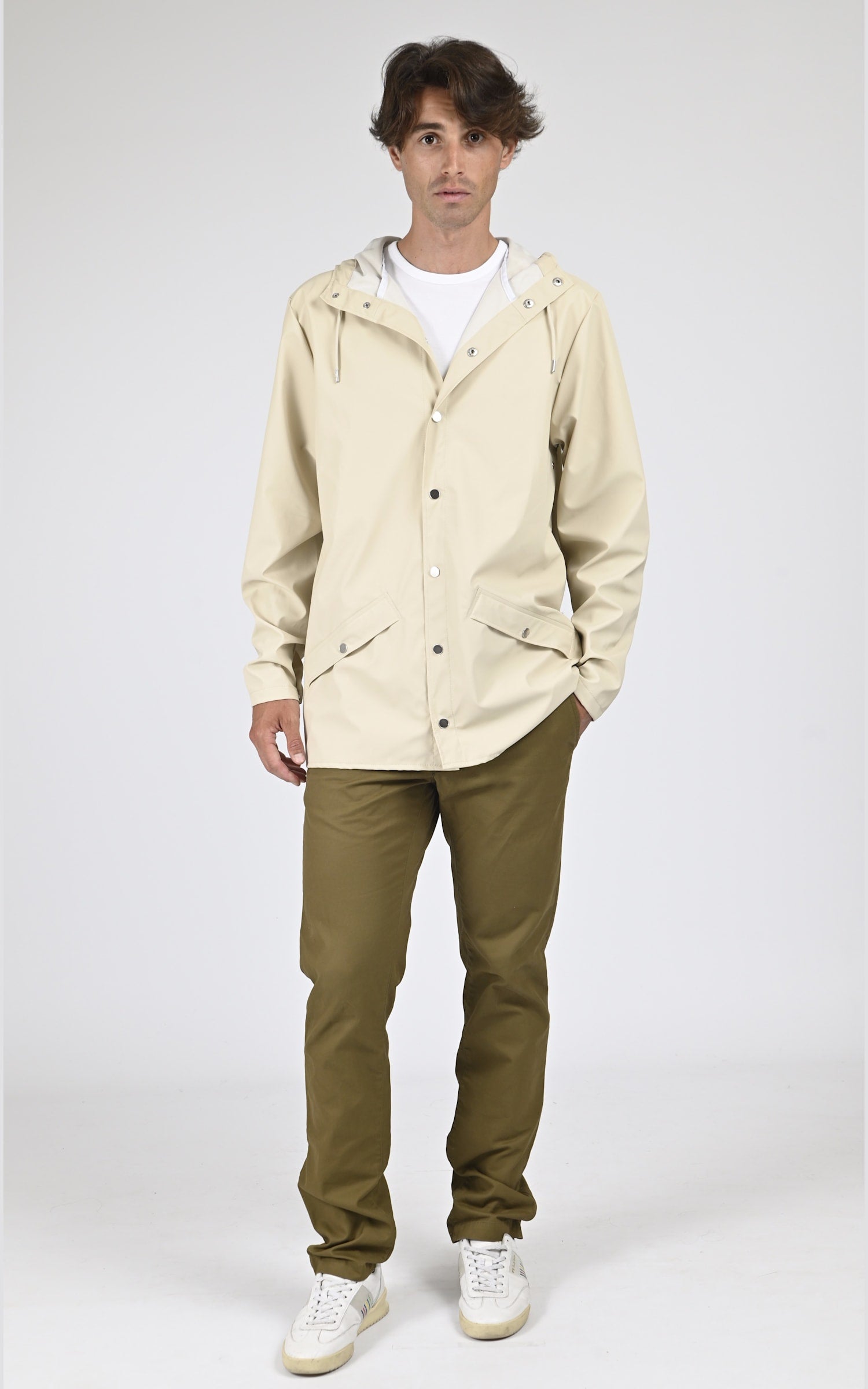 Veste Textile Mixte Rains, modèle 12010 jacket de couleur beige / taupe 2