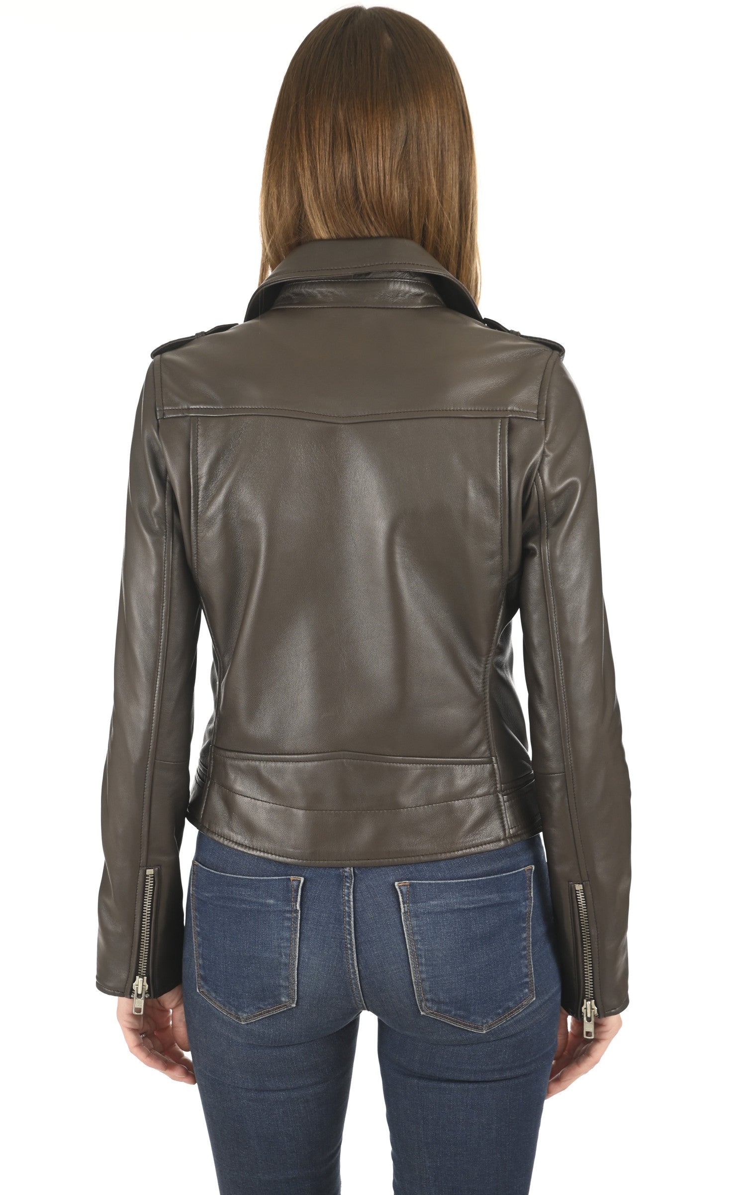A "LIV" Marron Serge Pariente Blouson Femme back photo