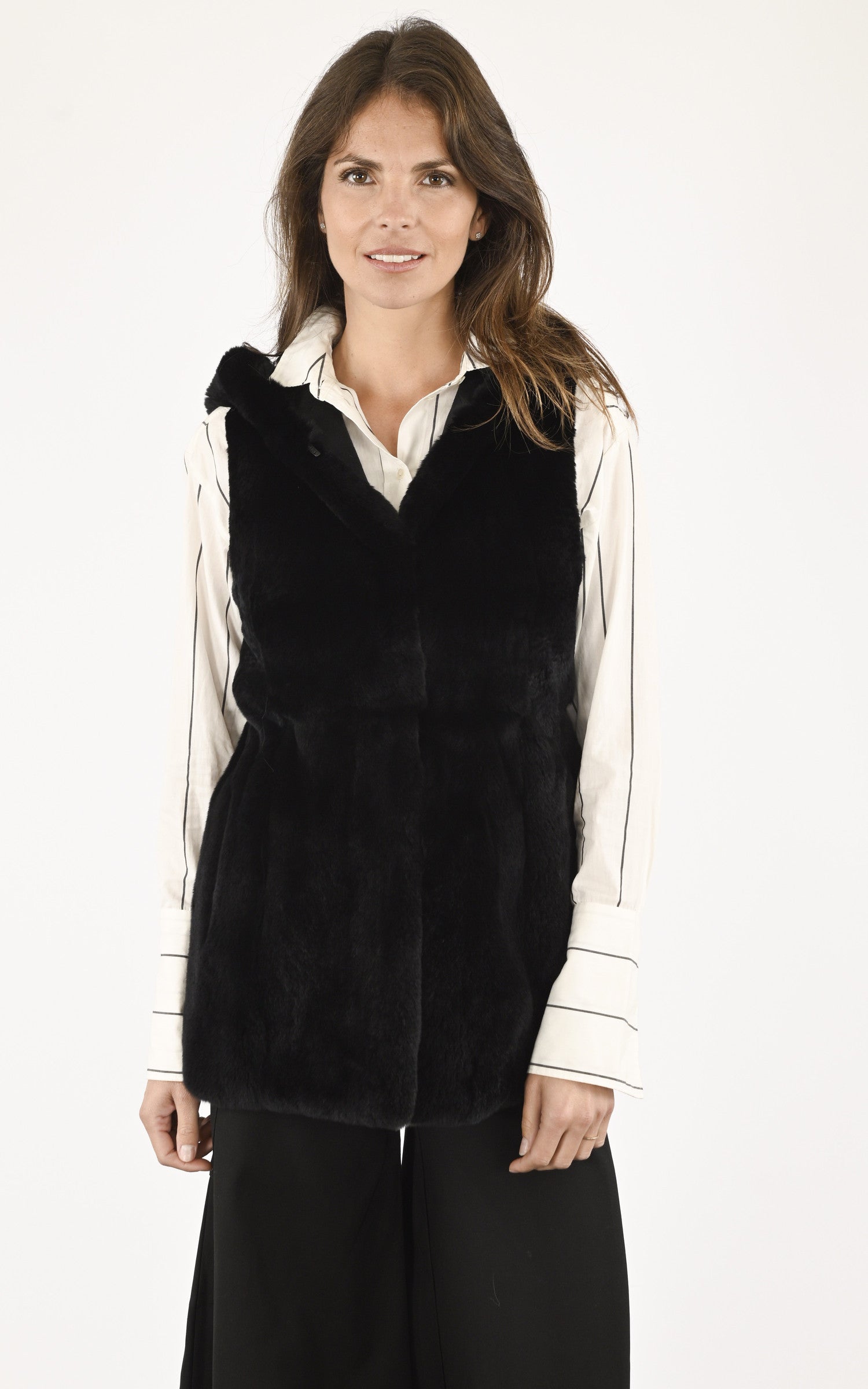 A "195H-RX 75CM" Noir La Canadienne Gilet Femme closed photo