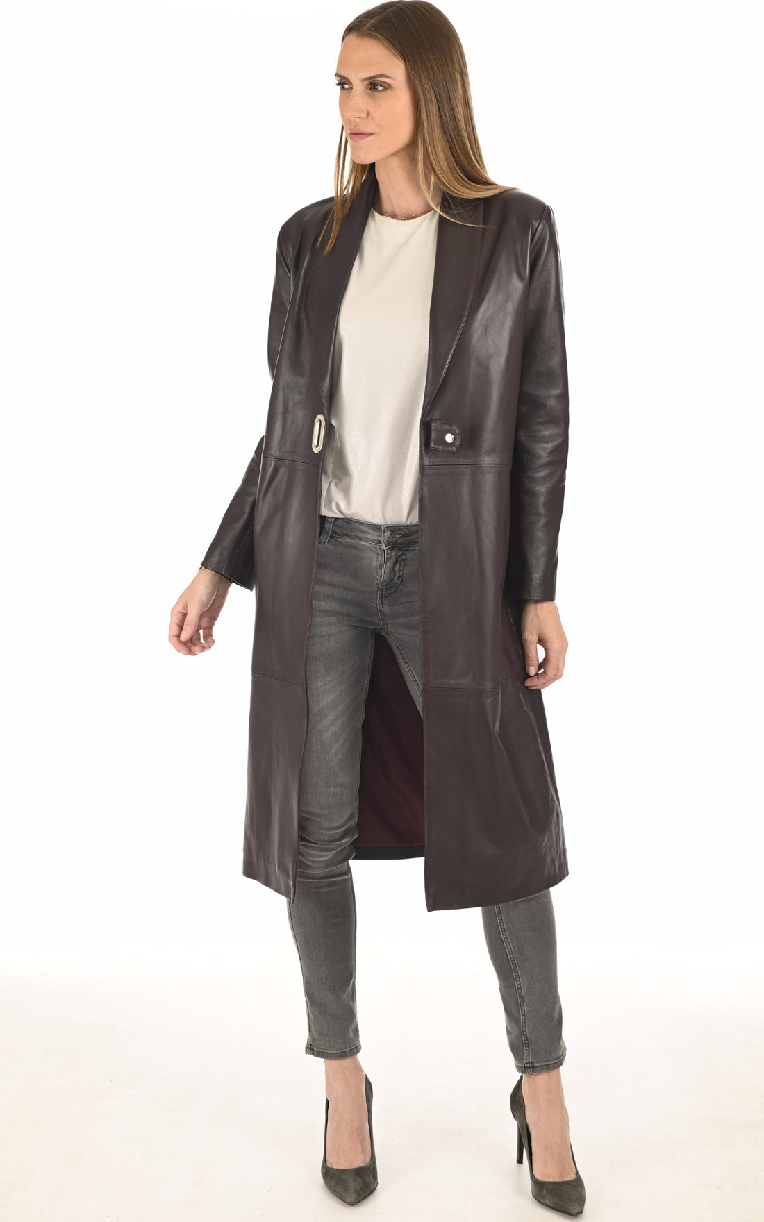 A "JANKA FF" Lie de vin La Canadienne Manteau Femme opened photo