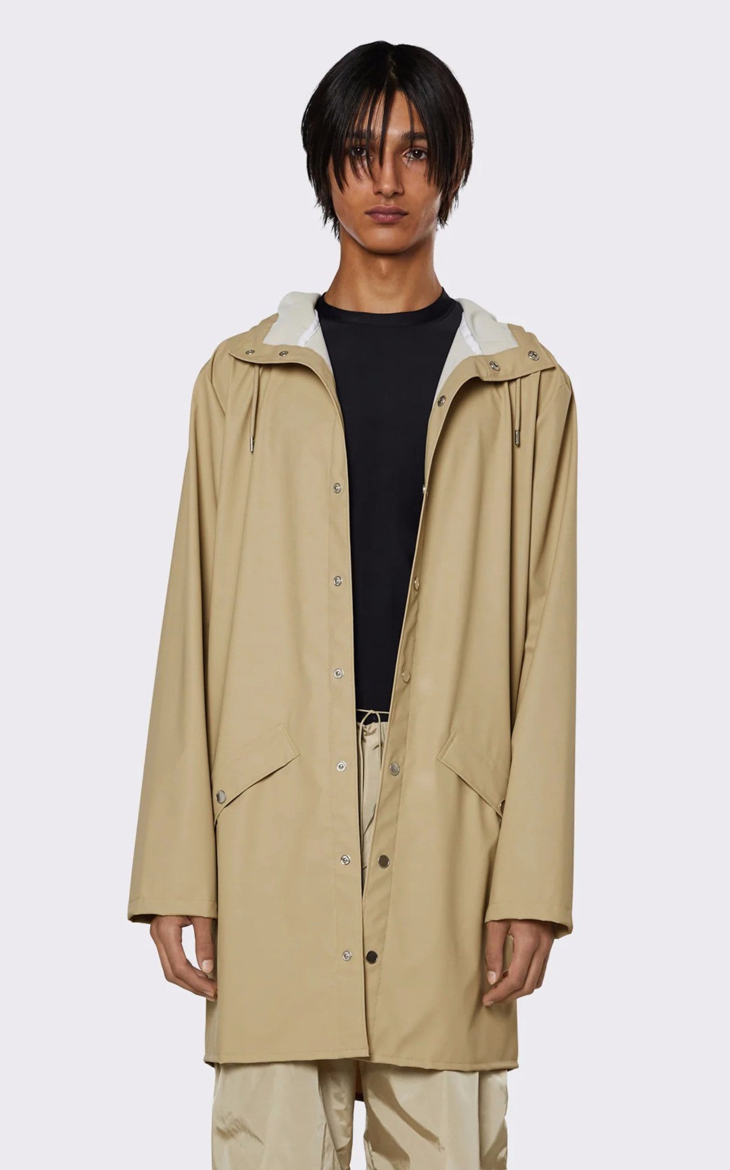 A "12020 JACKET" Beige Rains 3/4 Mixte opened photo