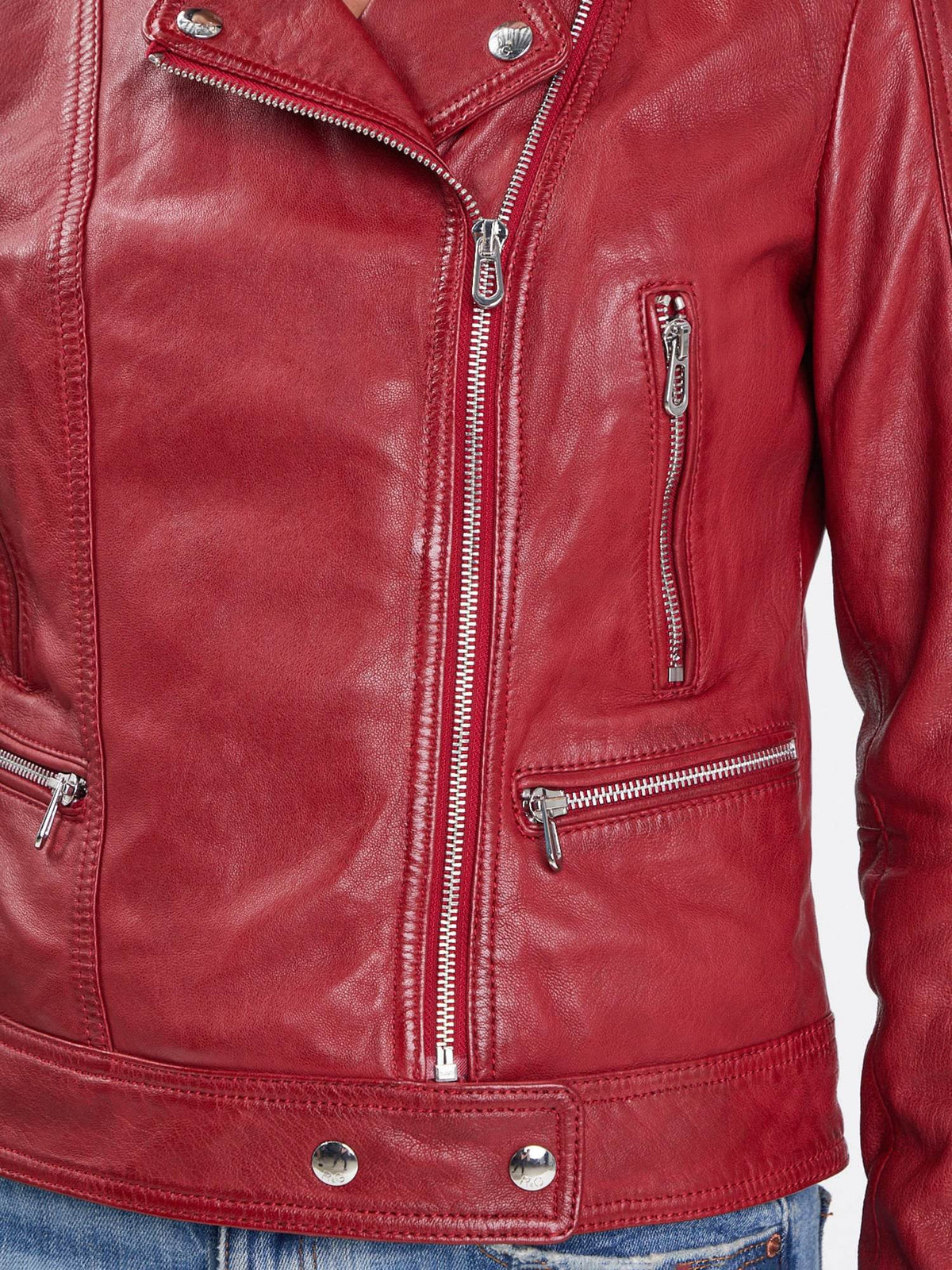 Perfecto cuir Panila rouge