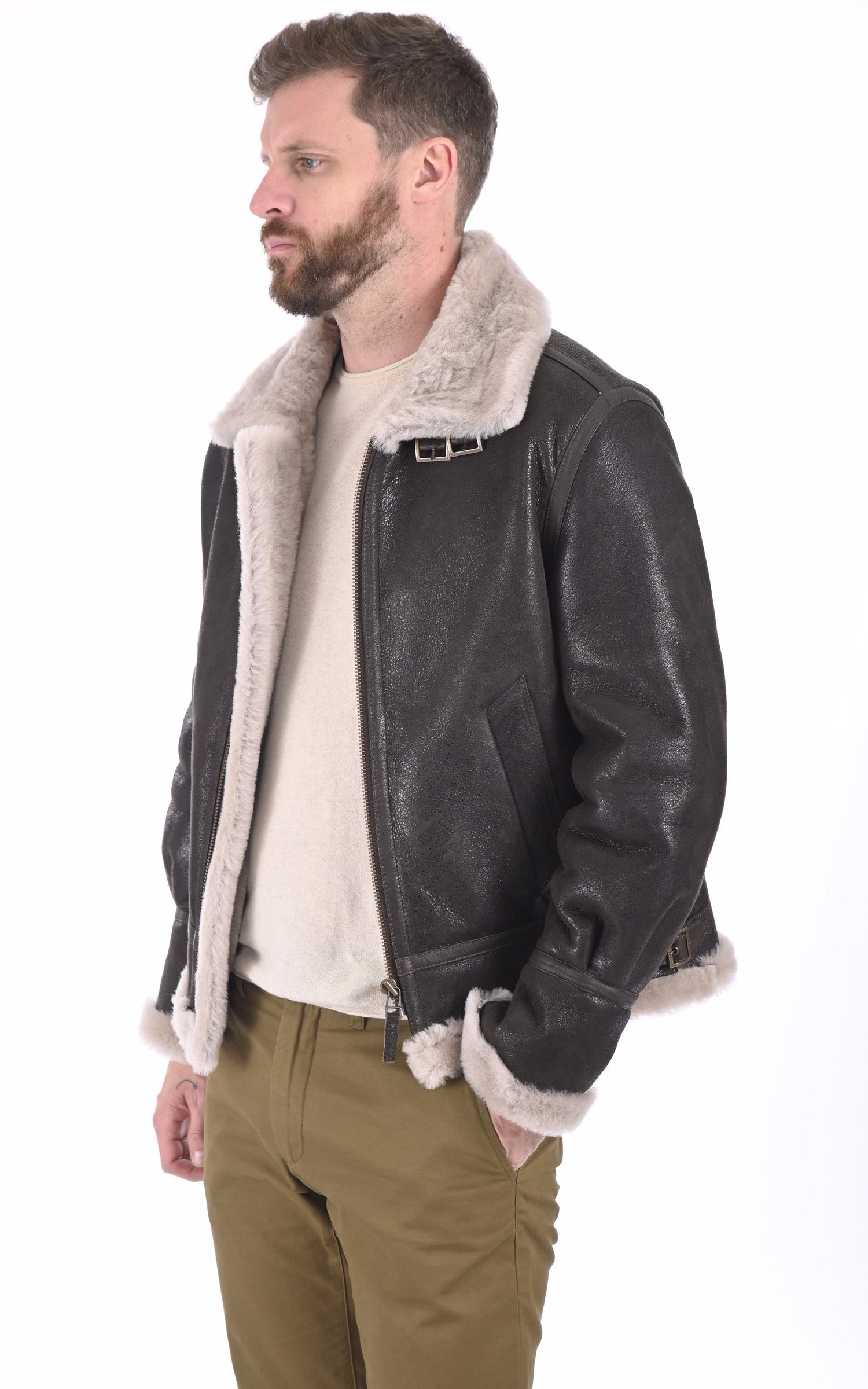 A "BOMBARDIER" Marron La Canadienne Bombardier Homme opened photo
