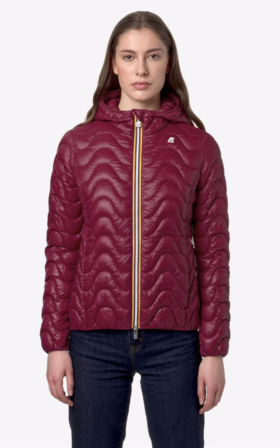 A "LILY ECO WARM K5126IW" Rouge K-Way Blouson Femme opened photo